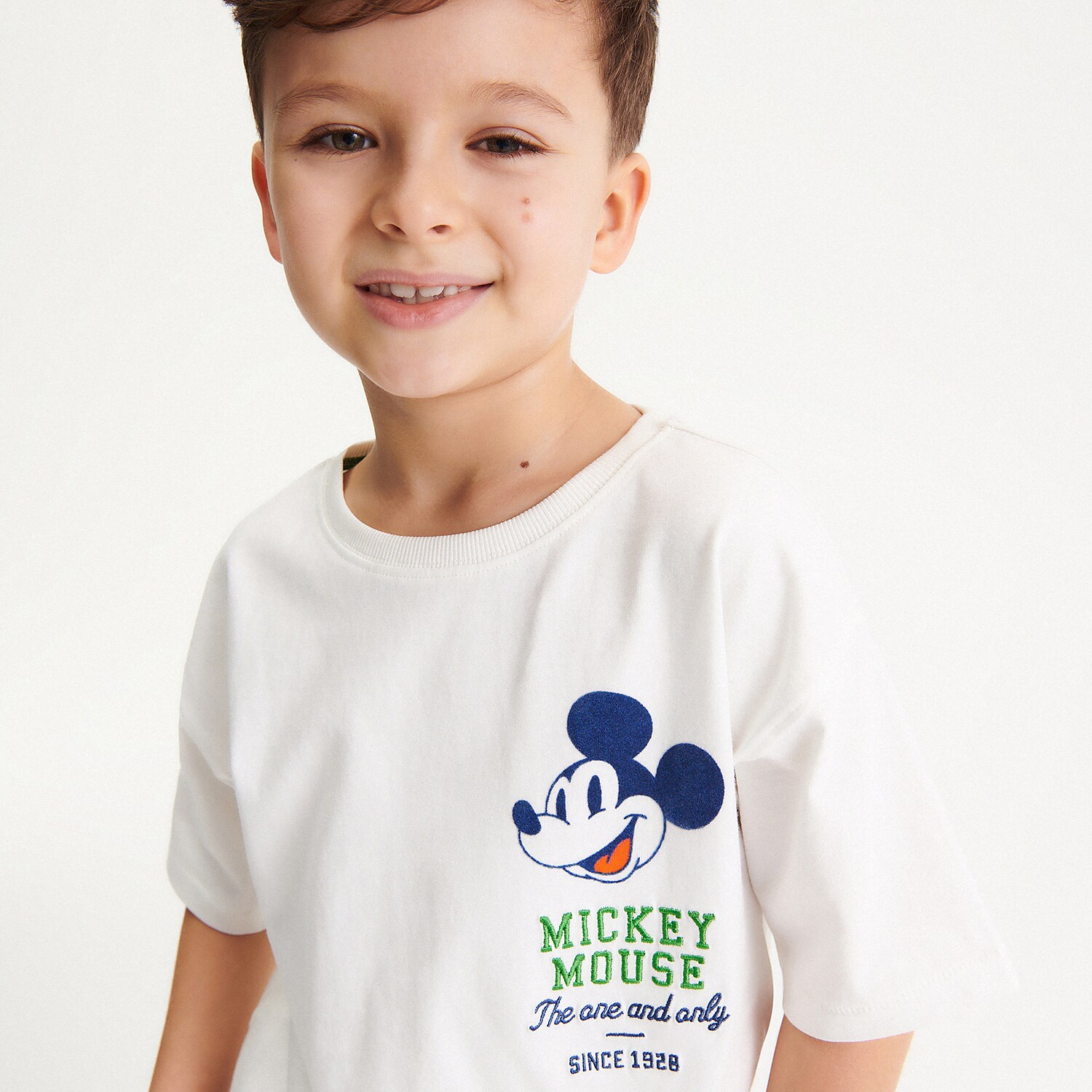 Reserved – Tricou Mickey Mouse – Ivory Boy imagine noua 2022