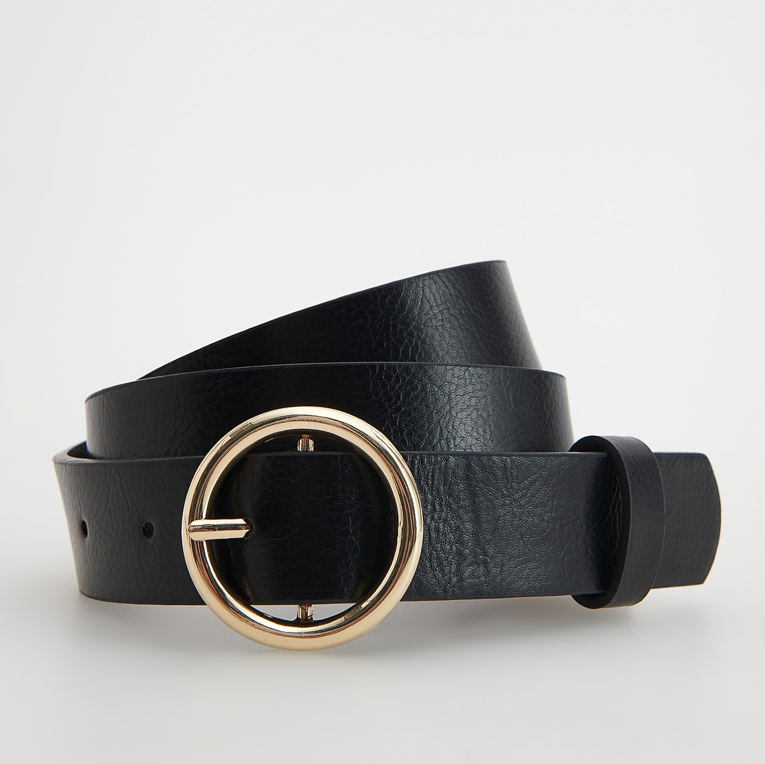 Reserved – Curea cu cataramă rotundă – Negru accessories imagine noua 2022