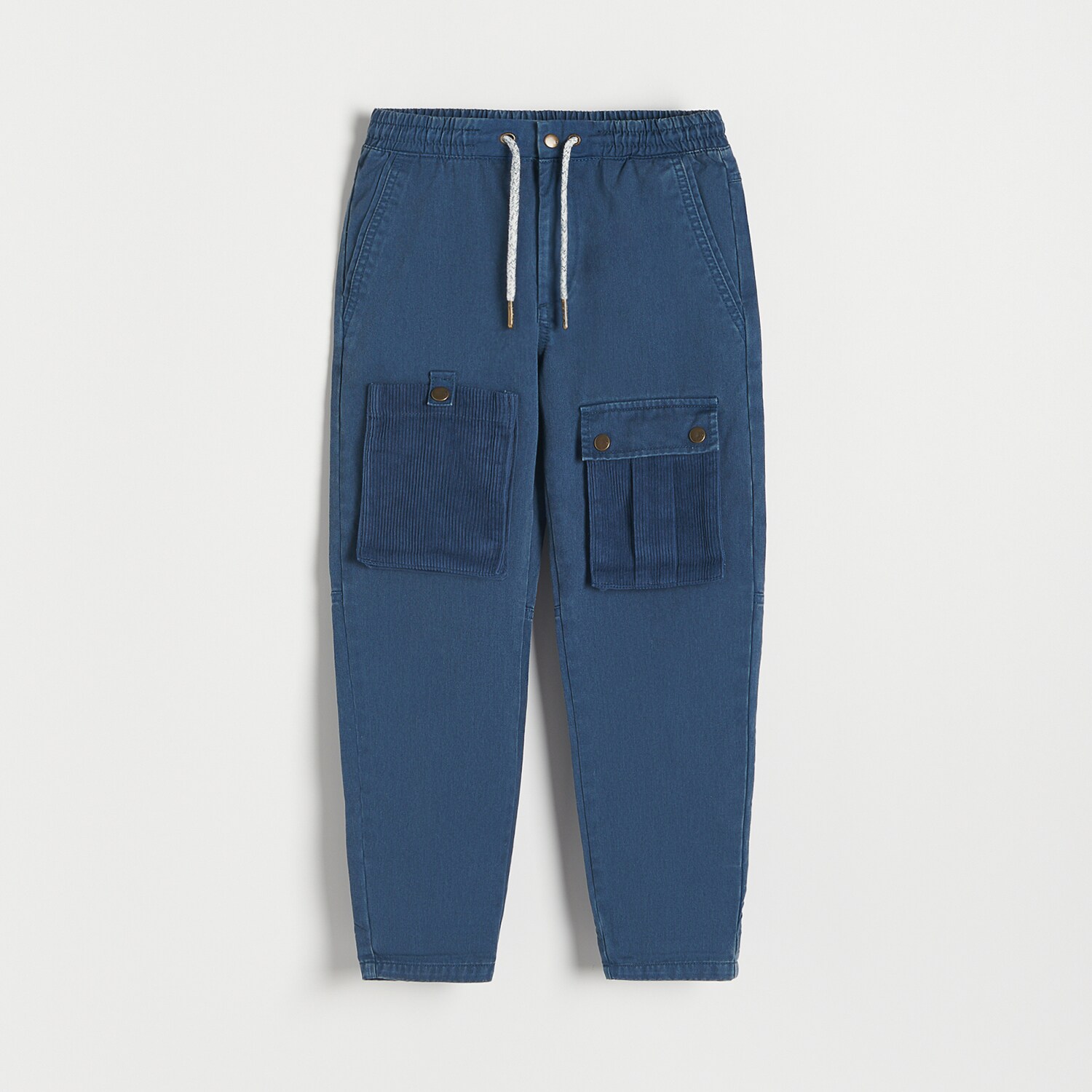 Reserved – Pantaloni din stofă cu buzunare – Bleumarin bleumarin imagine noua 2022