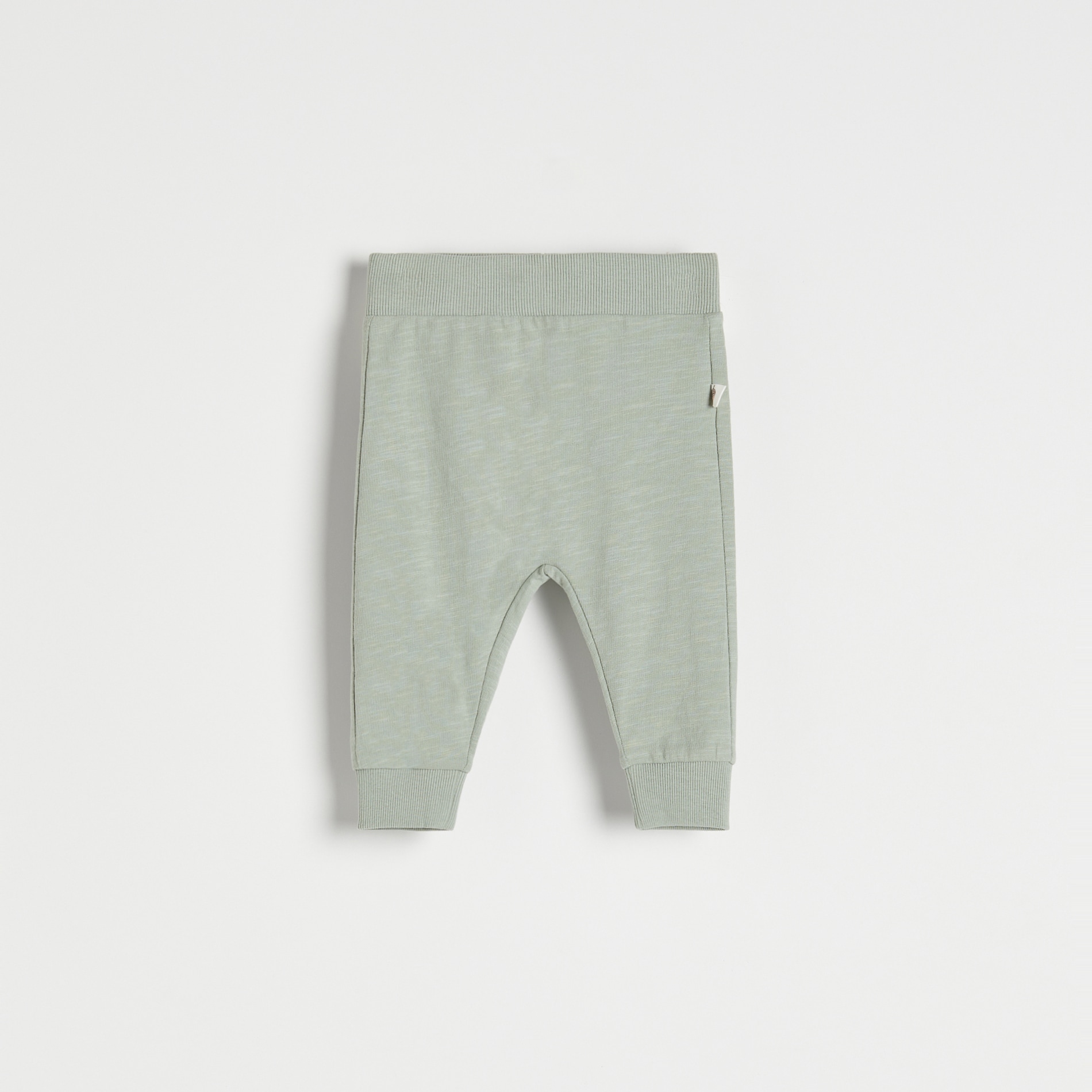 Reserved – Pantaloni basic, din bumbac – Verde BASIC imagine noua 2022
