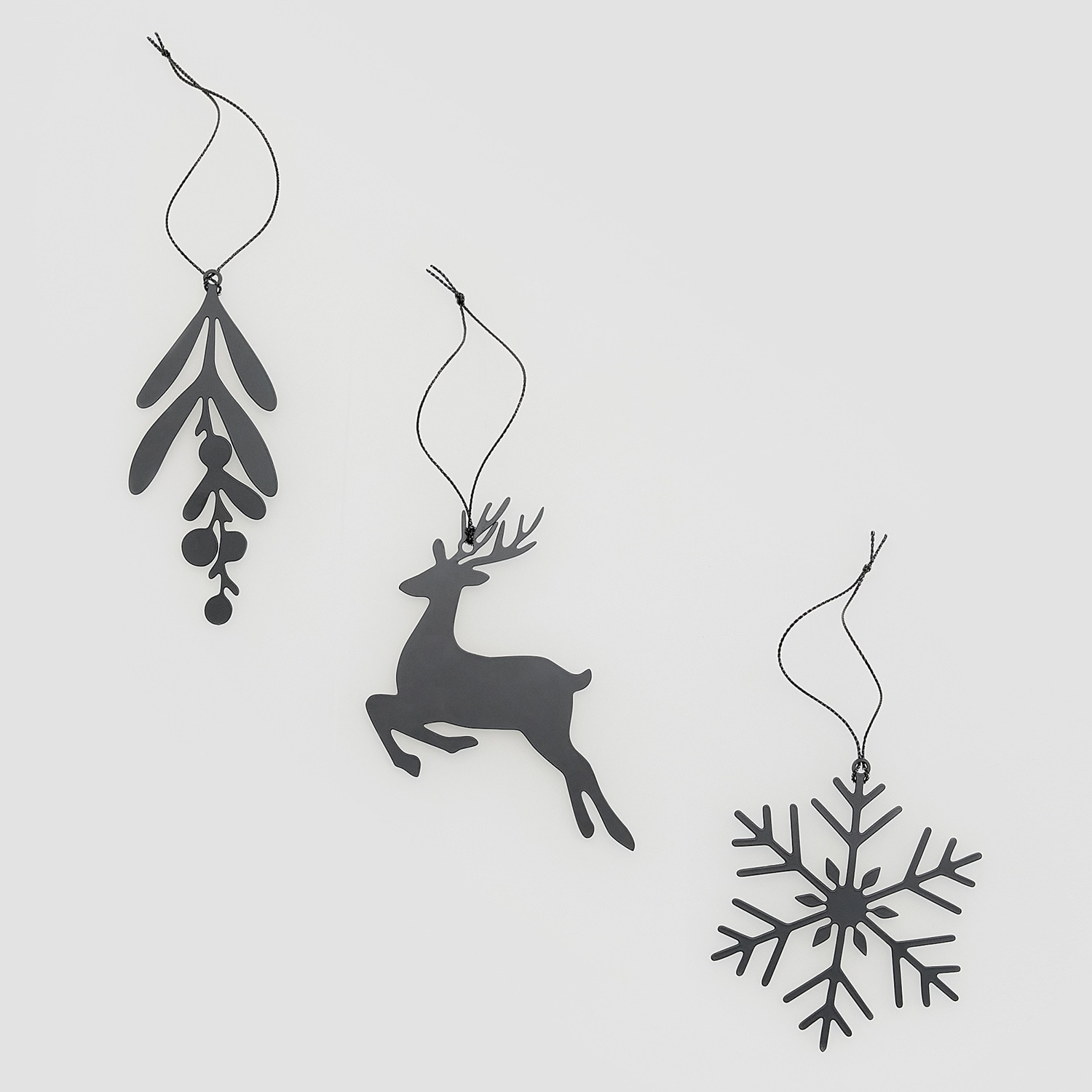 Reserved - Set de 3 decorațiuni de Crăciun - Negru