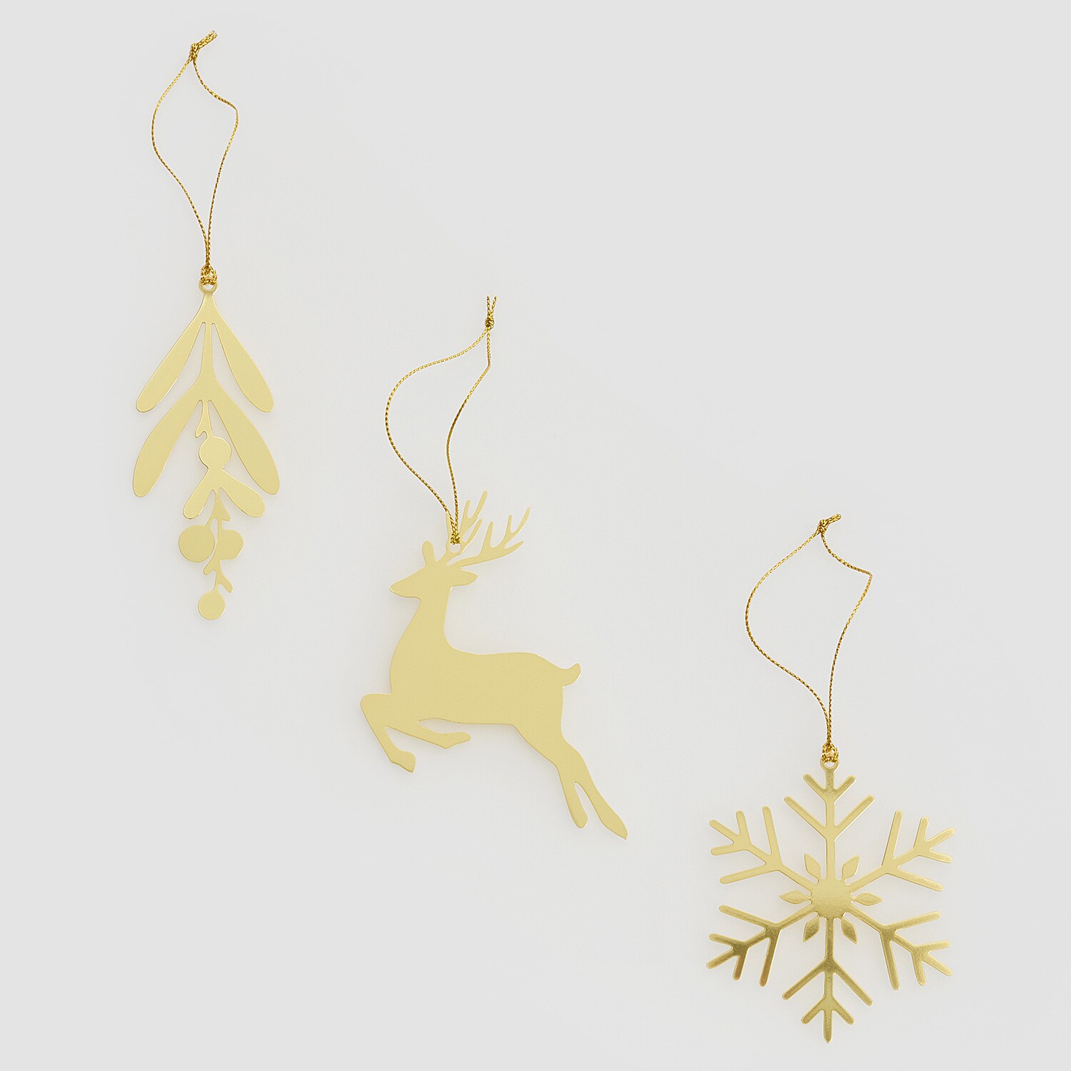 Reserved - Set de 3 decorațiuni de Crăciun - Auriu