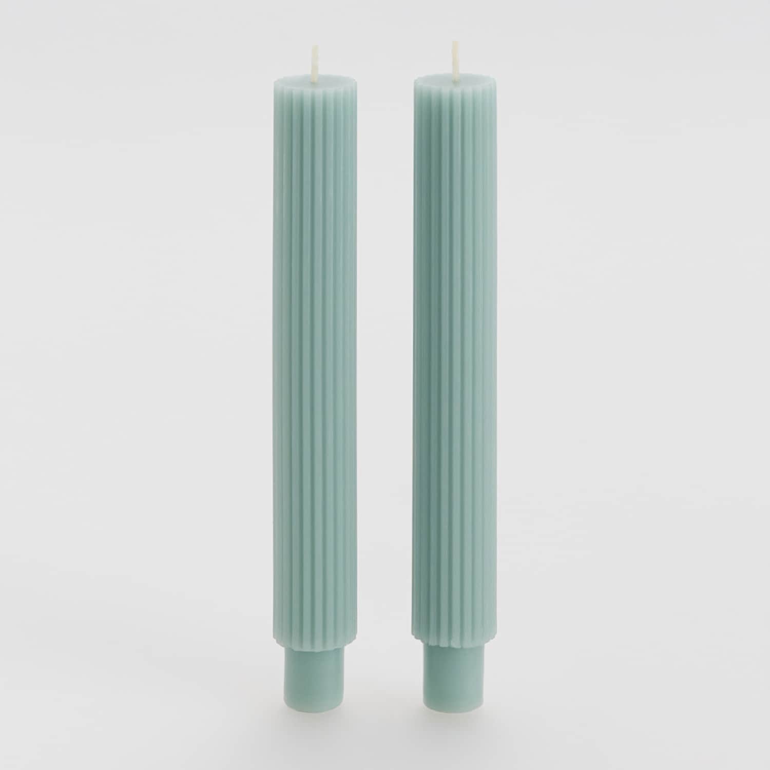 Reserved - Set de 2 lumânări canelate - Verde