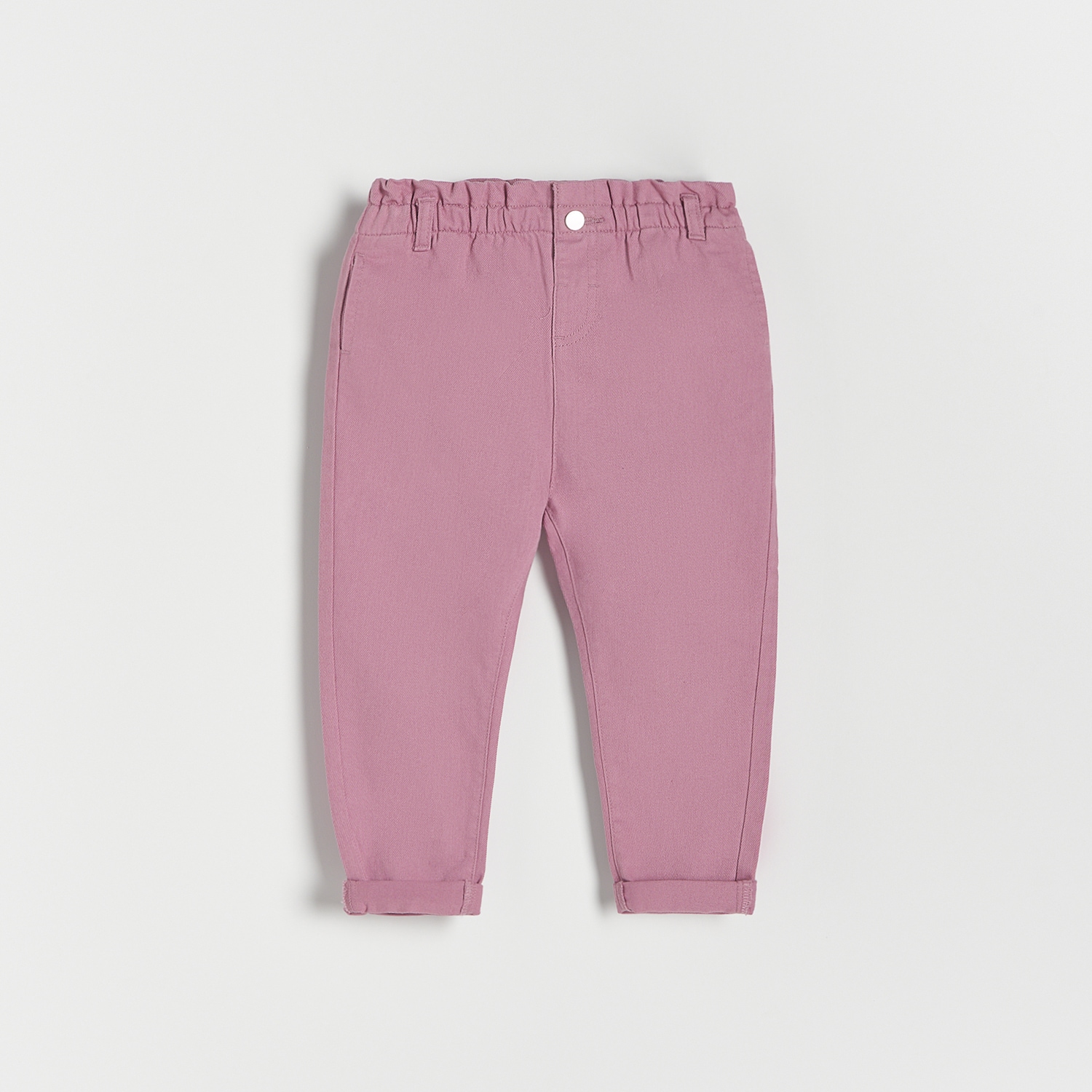 Reserved – Pantaloni baggy clasici din denim – Roz baby imagine noua 2022