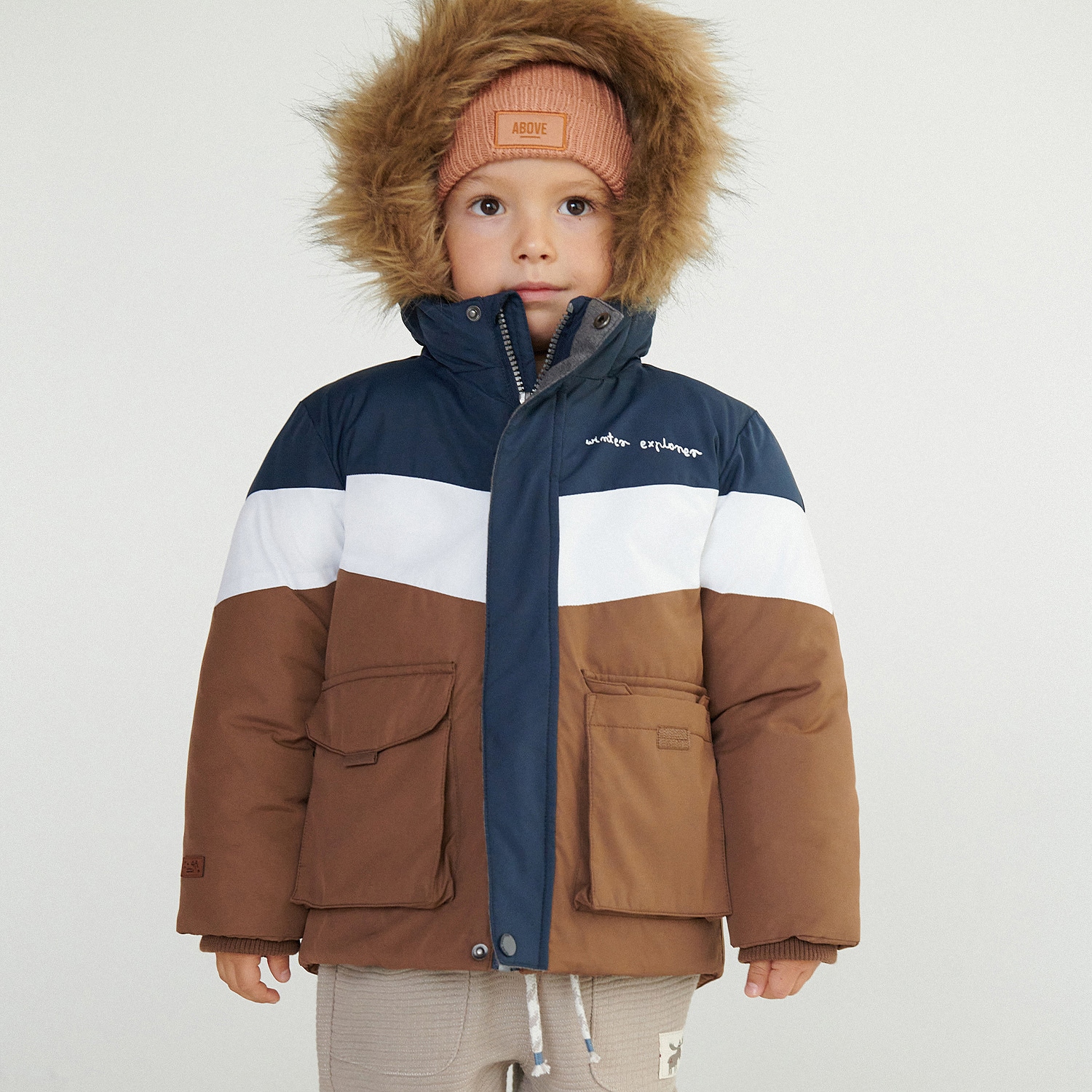 Reserved – Jachetă căptușită, cu glugă – Bleumarin baby imagine noua 2022