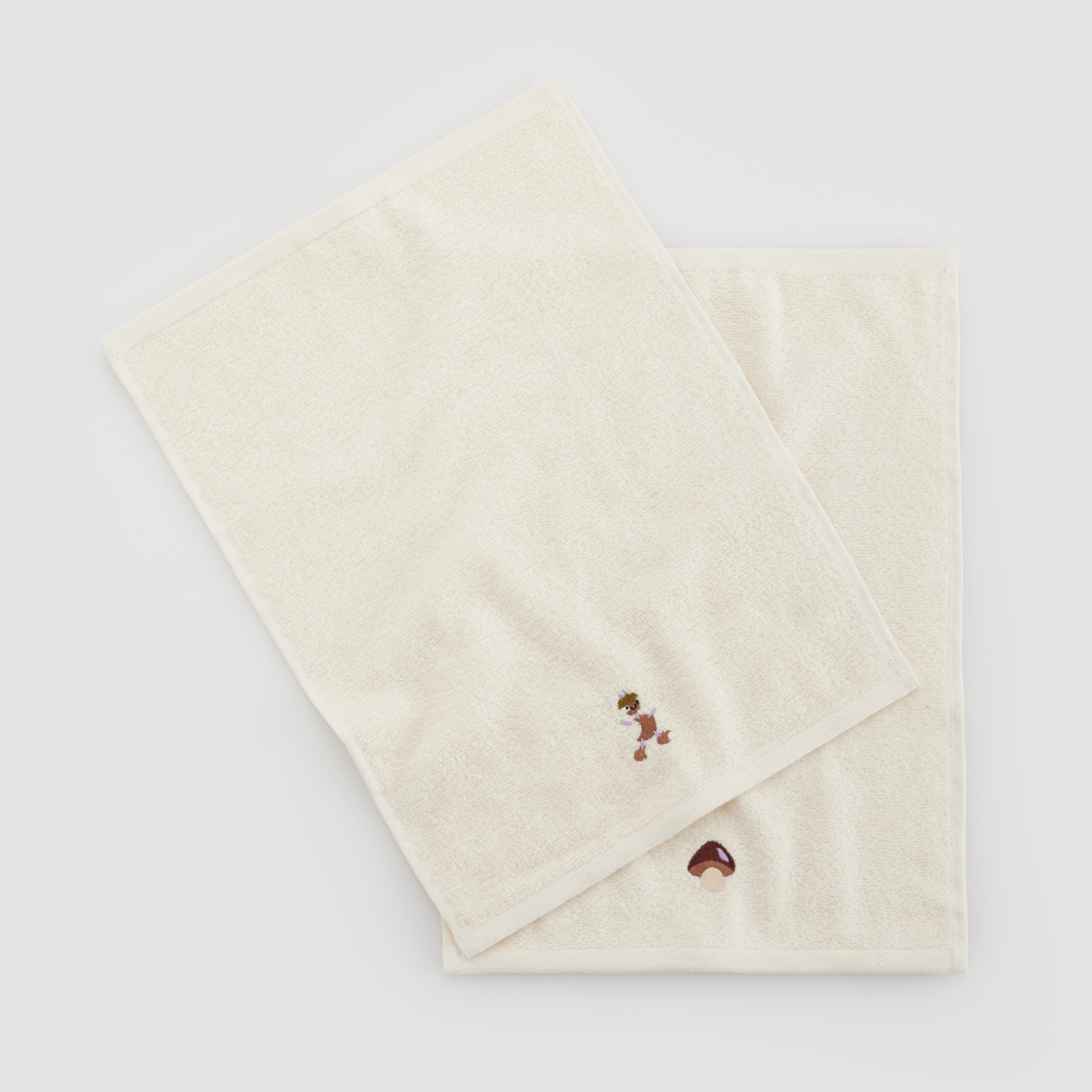 E-shop Reserved - Súprava 2 bavlnených uterákov - Krémová
