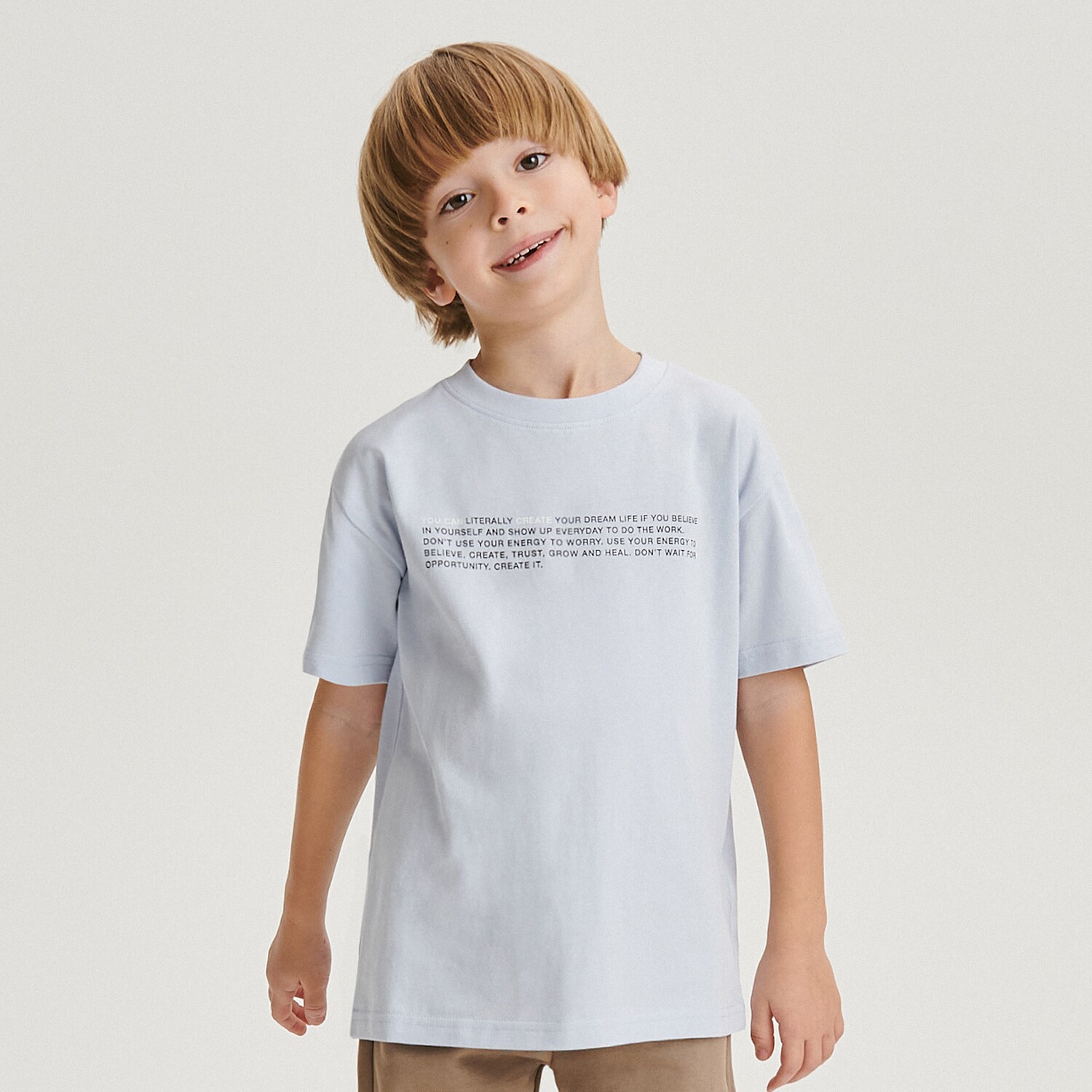 Levně Reserved - Bavlněné tričko s nápisy - Fialová
