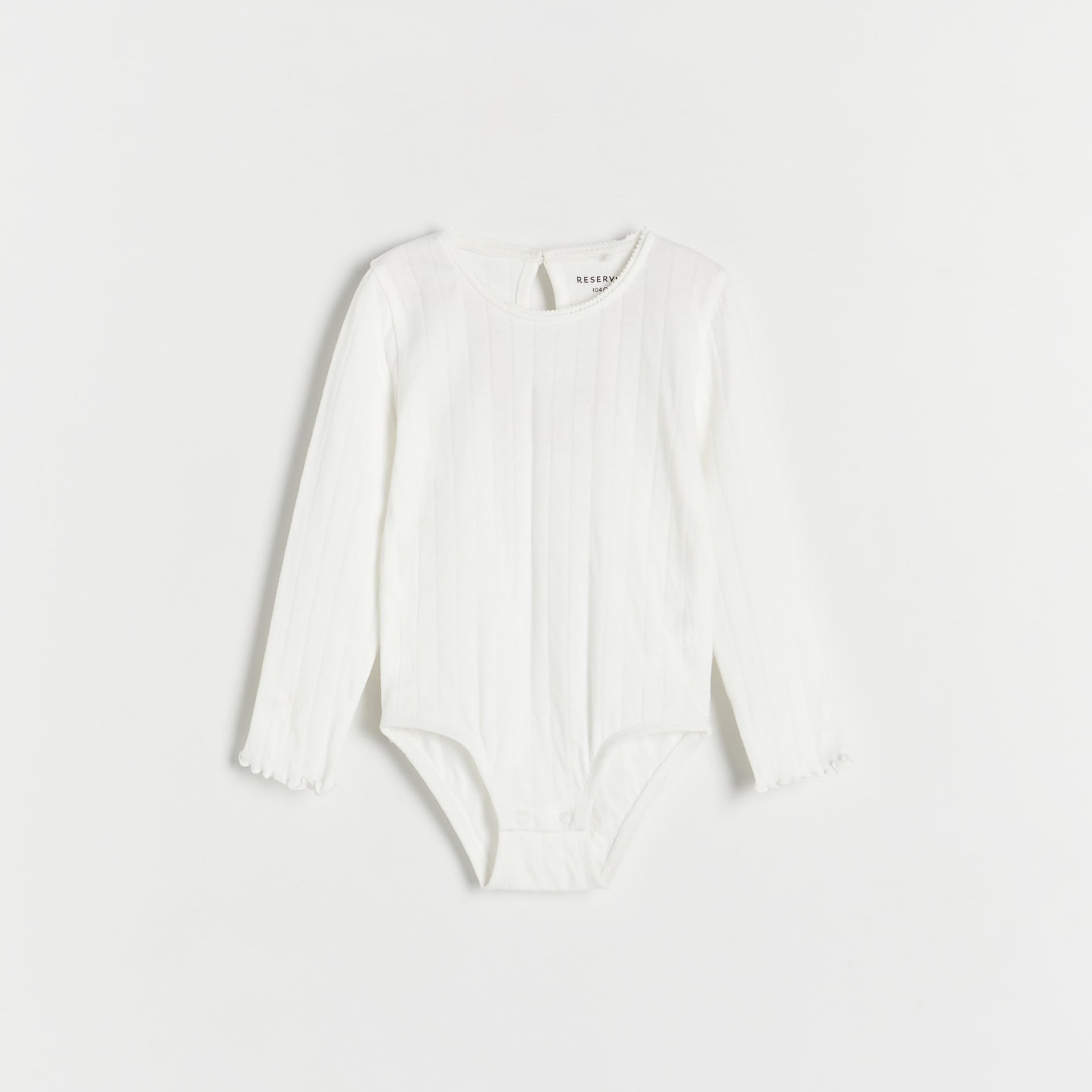 Reserved - Body din tricot striat de bumbac - Ivory
