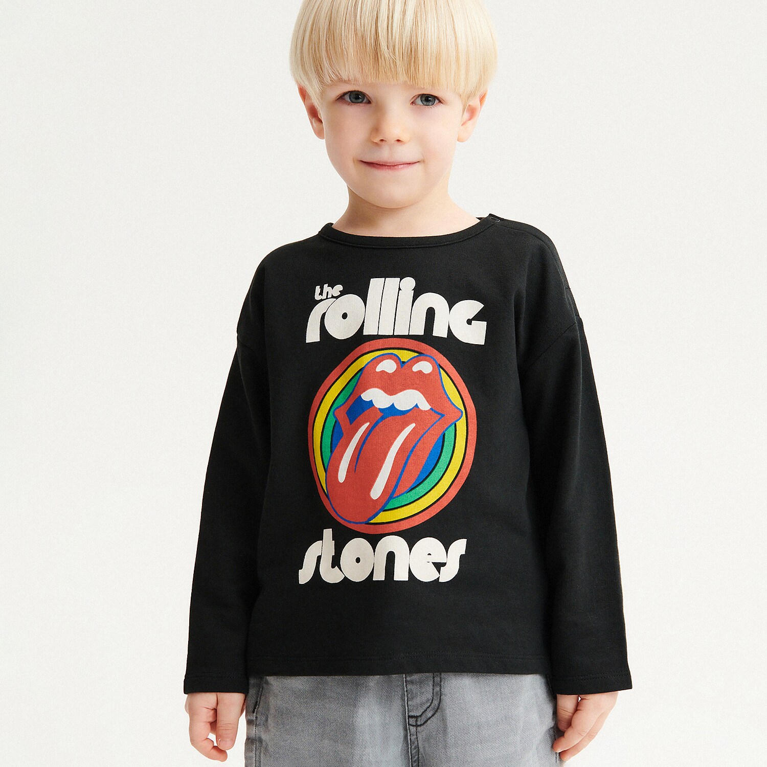 Reserved – Tricou The Rolling Stones cu mânecă lungă – Negru baby imagine noua 2022