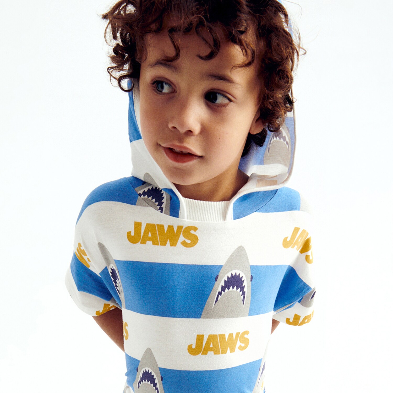 Reserved – Tricou Jaws din bumbac – Ivory baby imagine noua 2022