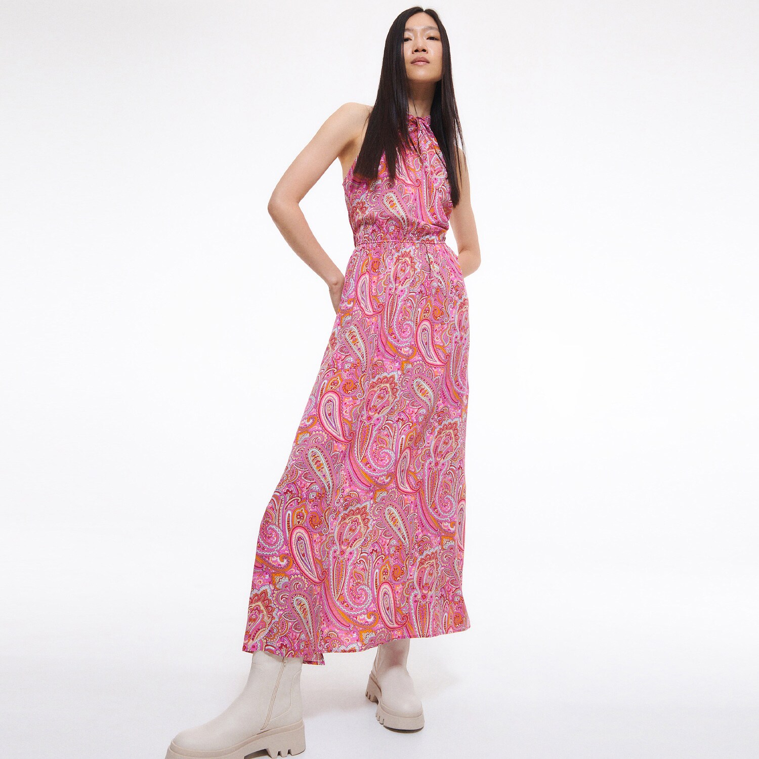 Reserved – Rochie din viscoză – Roz clothes imagine noua 2022