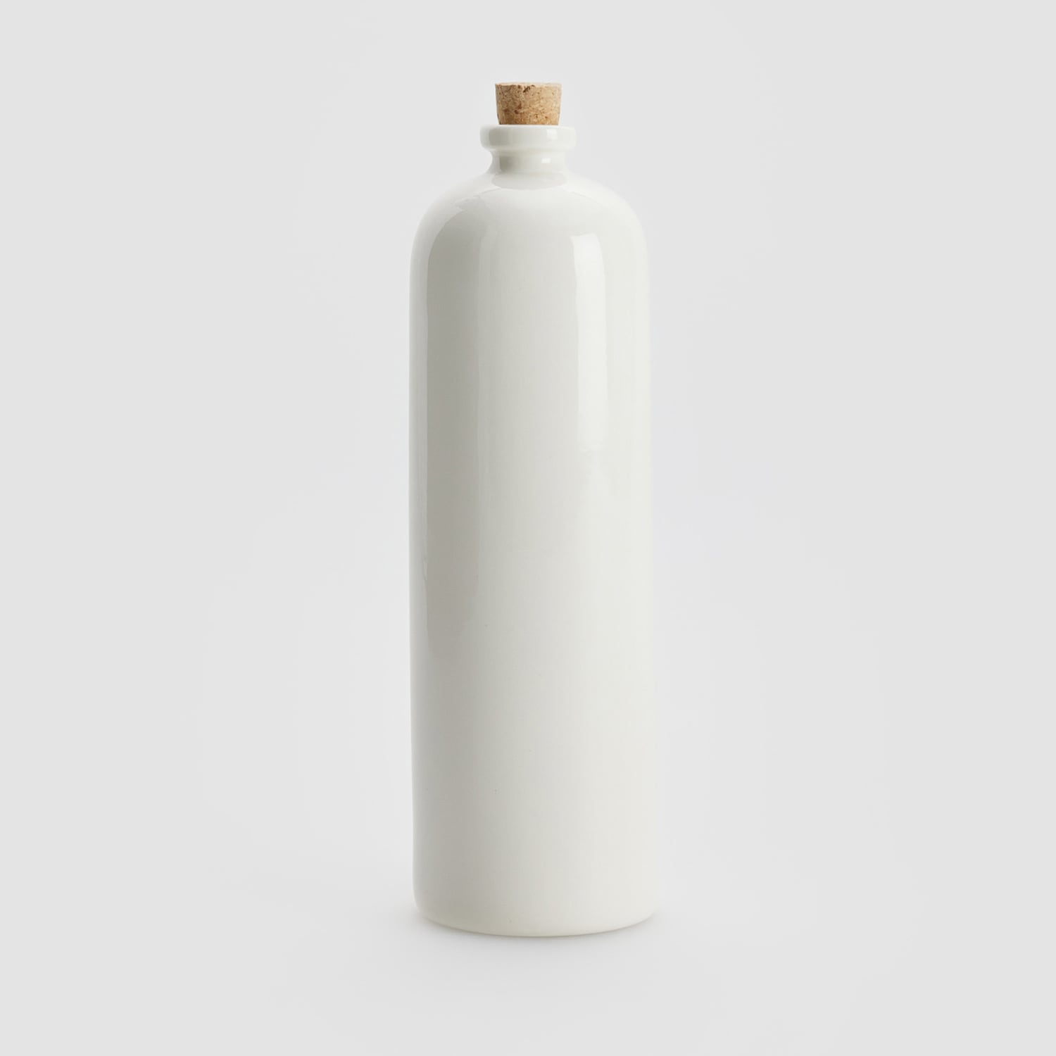 E-shop Reserved - Keramická fľaša s korkovou zátkou - Biela