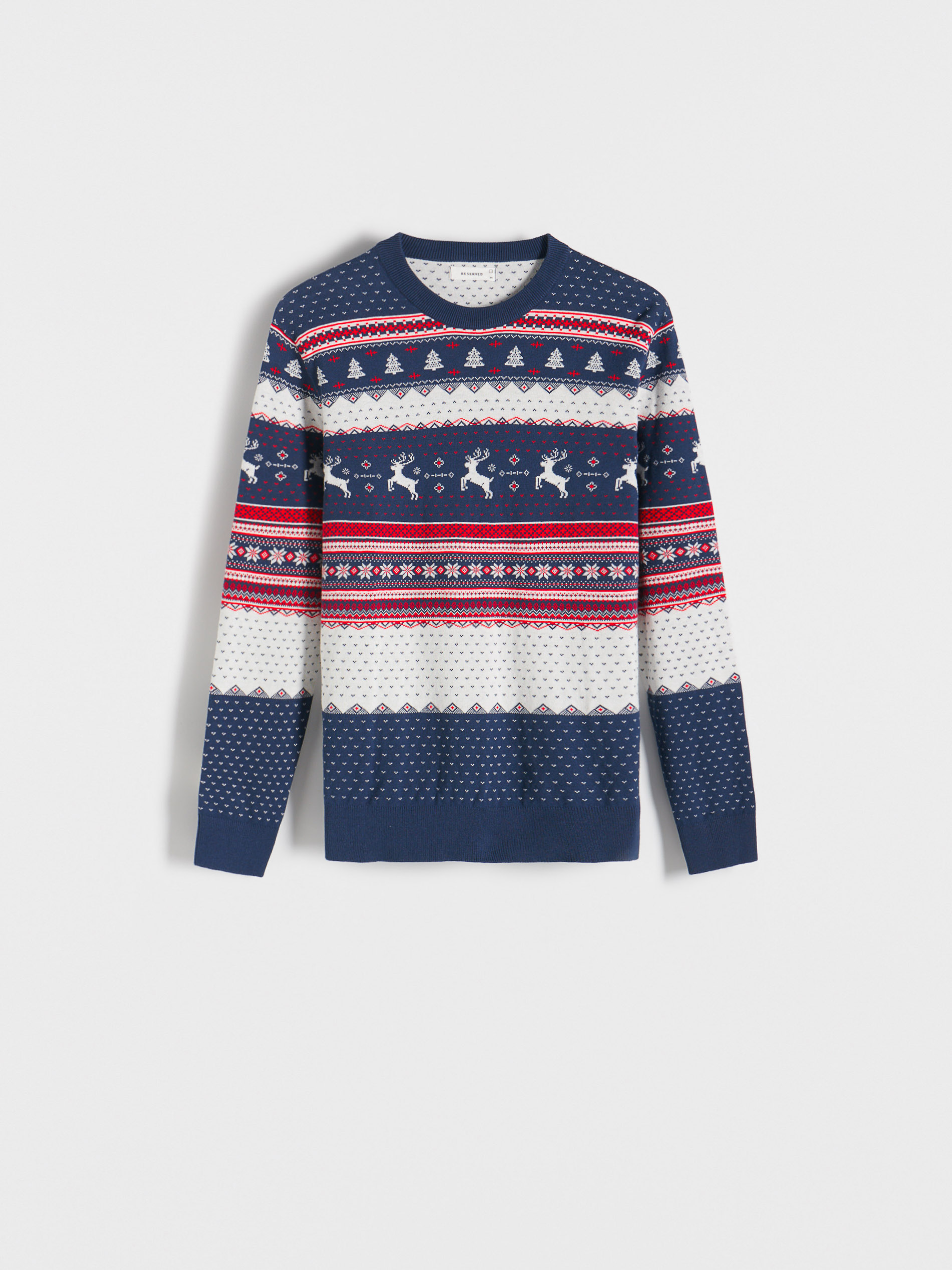Sweter z motywem świątecznym - wielobarwny