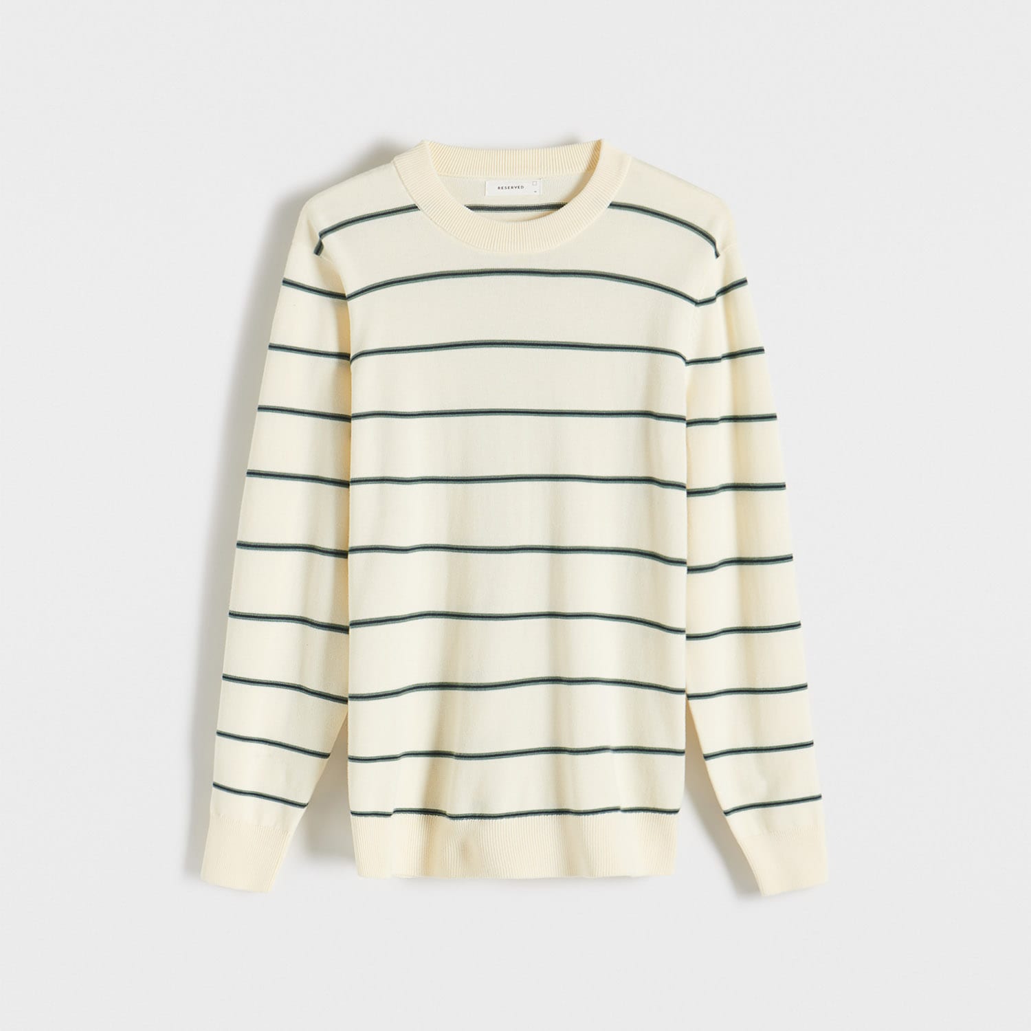 E-shop Reserved - Pásikavý sveter - Krémová