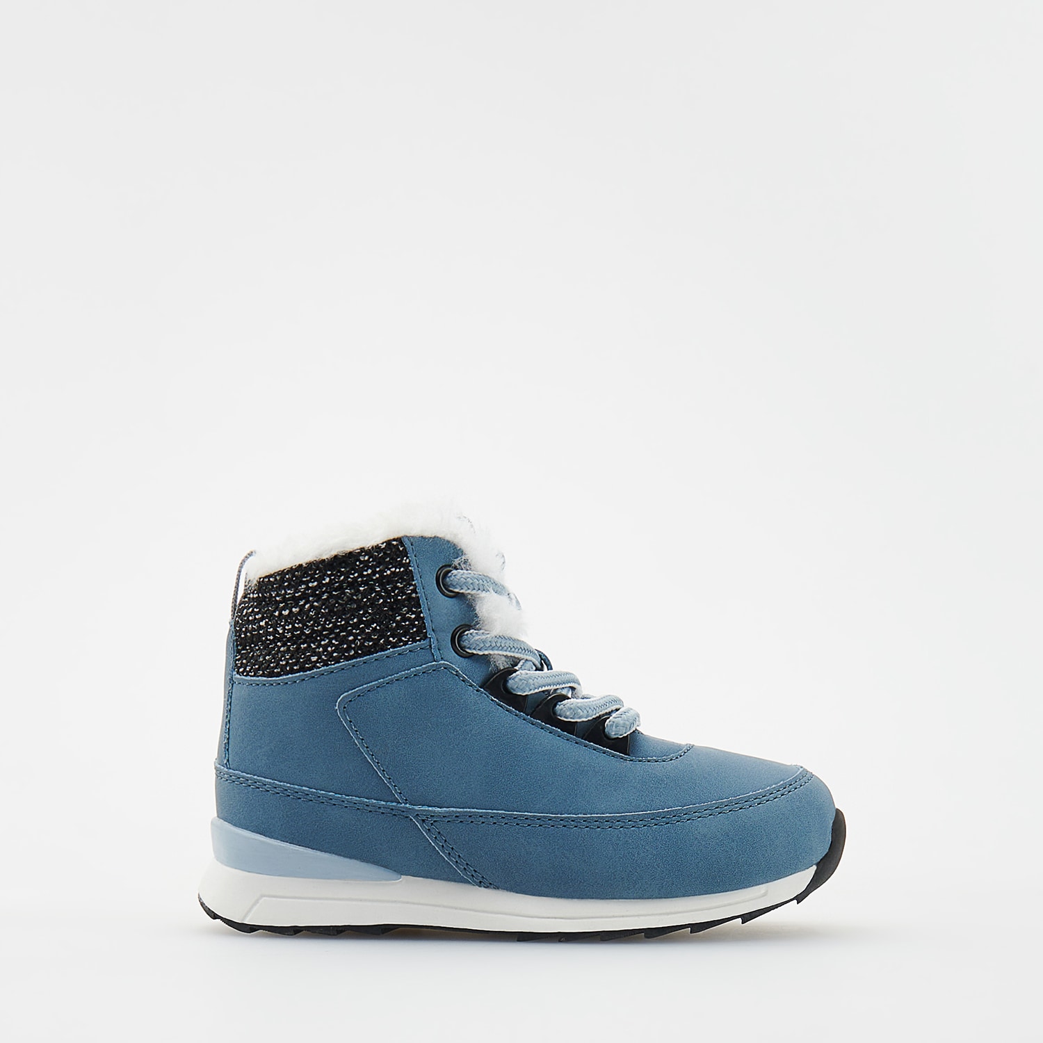 E-shop Reserved - Členkové topánky s detailom z umelej kožušiny - Tyrkysová