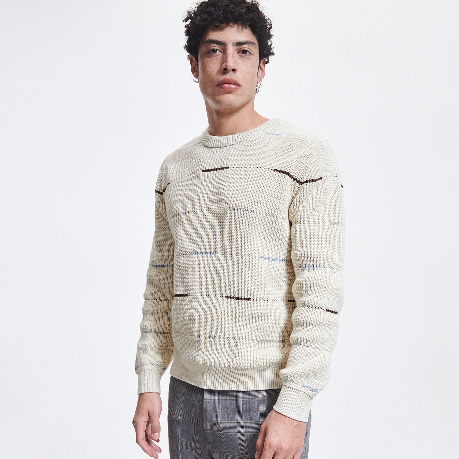 E-shop Reserved - Bavlnený sveter - Krémová