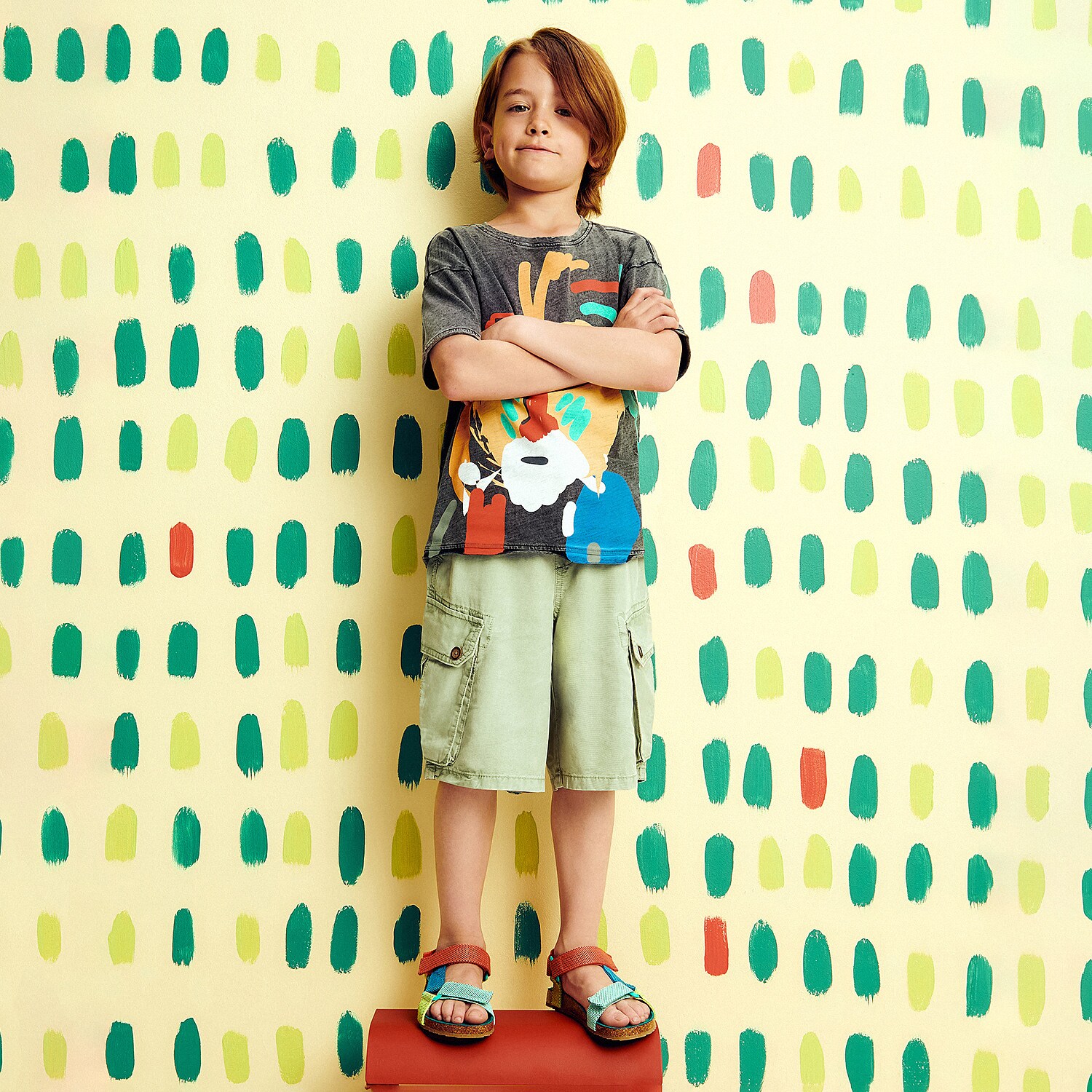 Reserved – Sandale multicolore cu prindere cu scai – Verde Boy imagine noua gjx.ro
