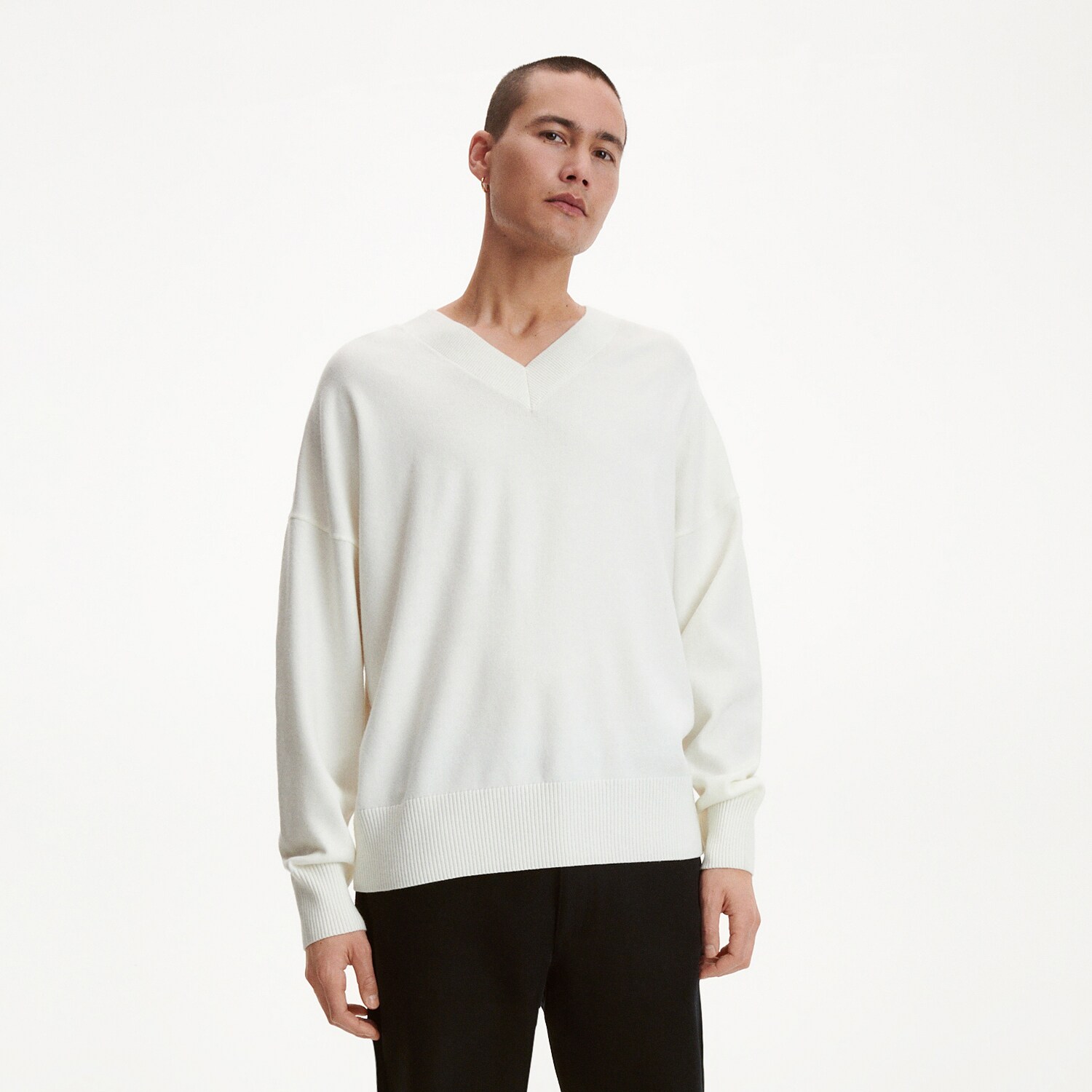 Reserved - Pulover oversized, cu anchior - Ivory