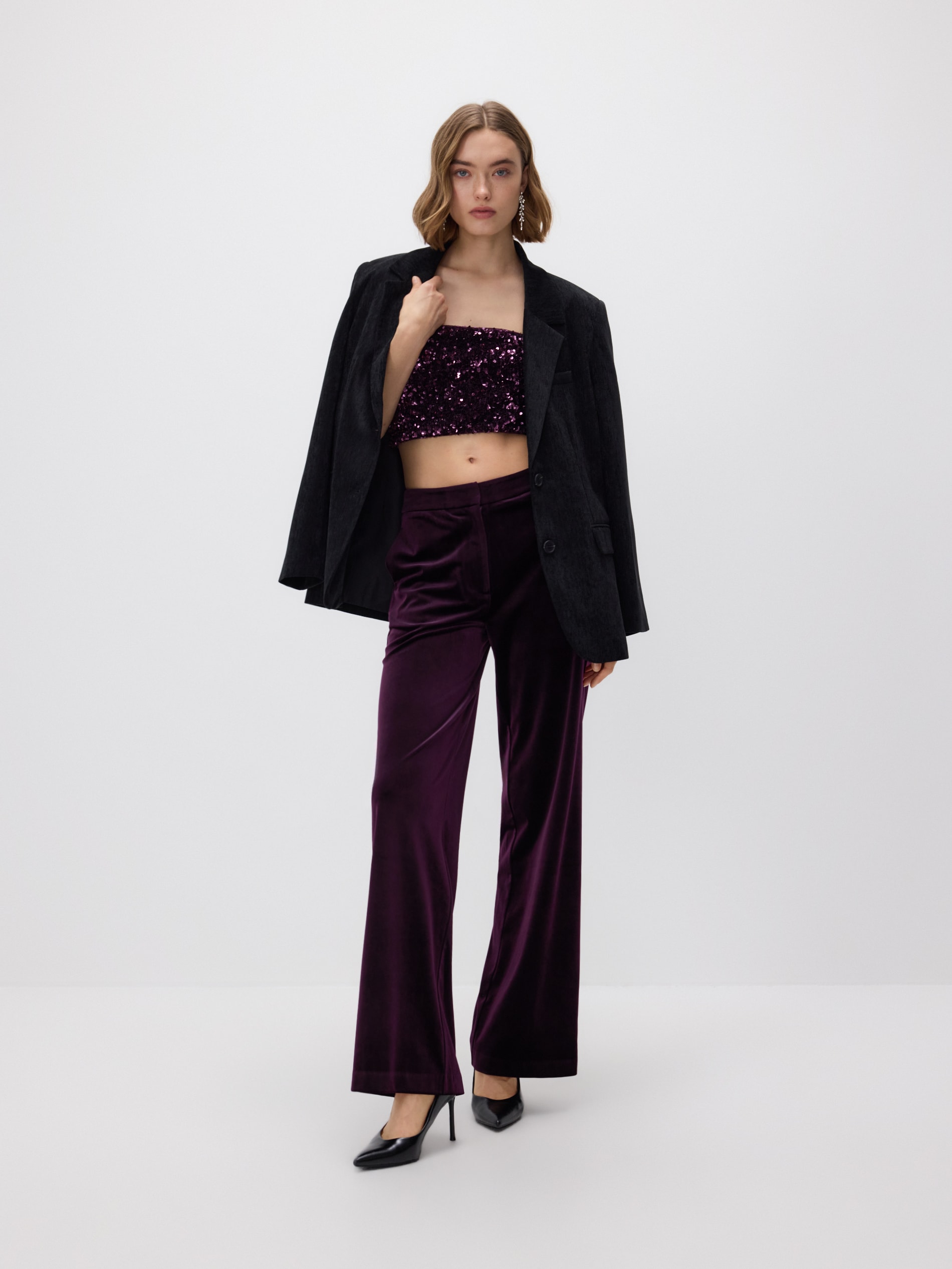 Top z bleščicami - temno vijolična - RESERVED - original2