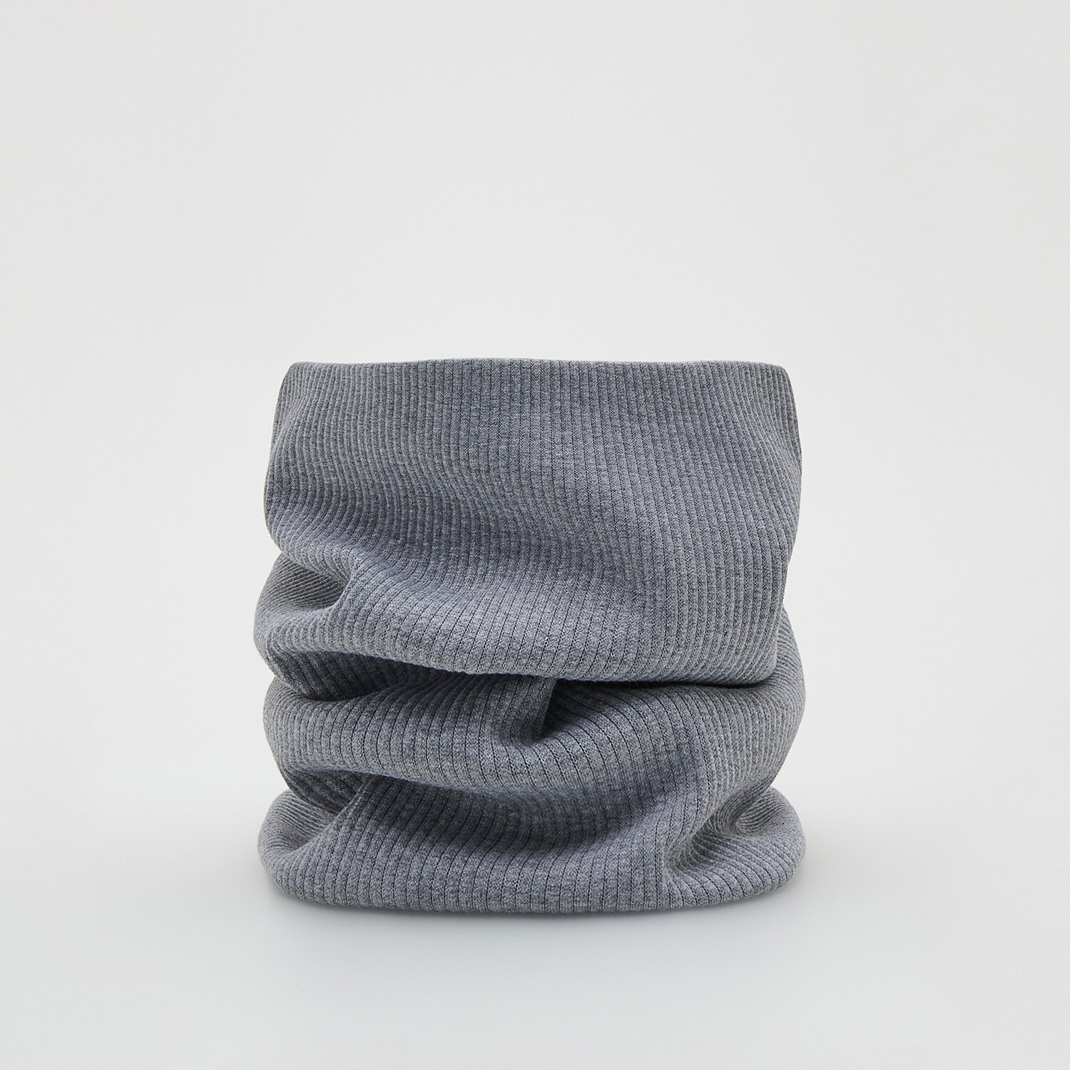 Reserved – Eșarfă circulară din tricot striat – Gri deschis Boy imagine noua 2022
