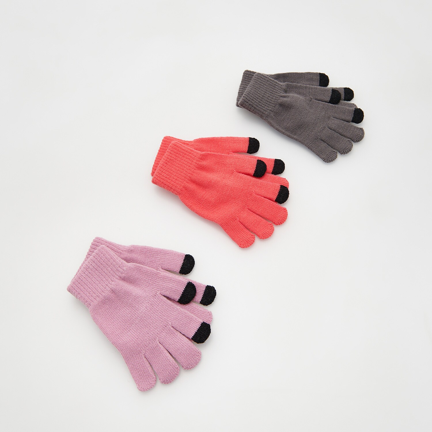 Reserved – Set de 3 perechi de mănuși colorate – Roz Colorate imagine noua 2022