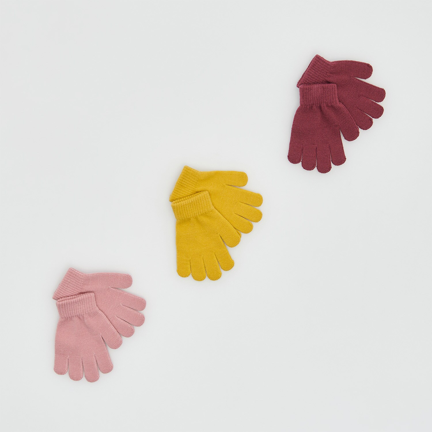 Reserved – Set de 3 perechi de mănuși colorate – Galben Colorate imagine noua 2022