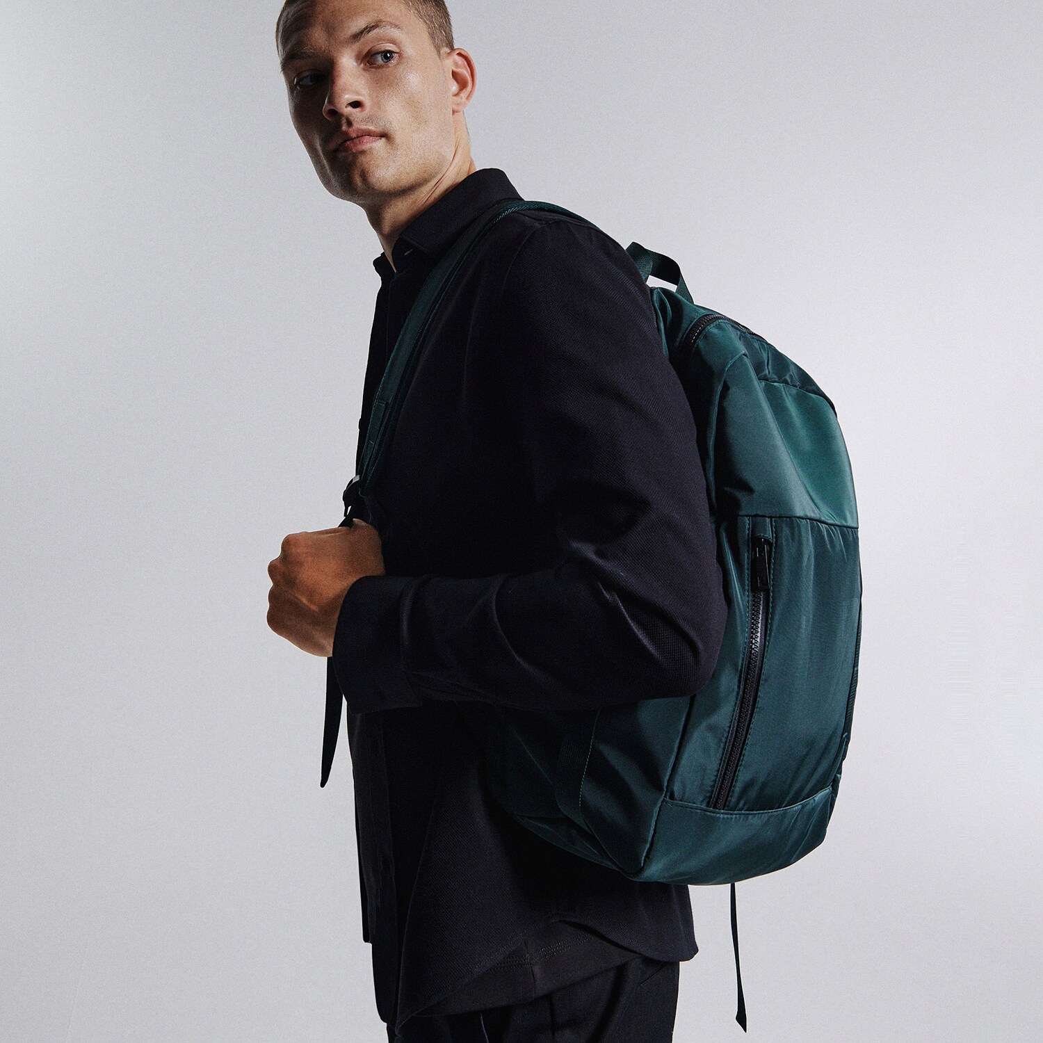 Reserved – Rucsac din material uni – Turcoaz accessories imagine noua 2022