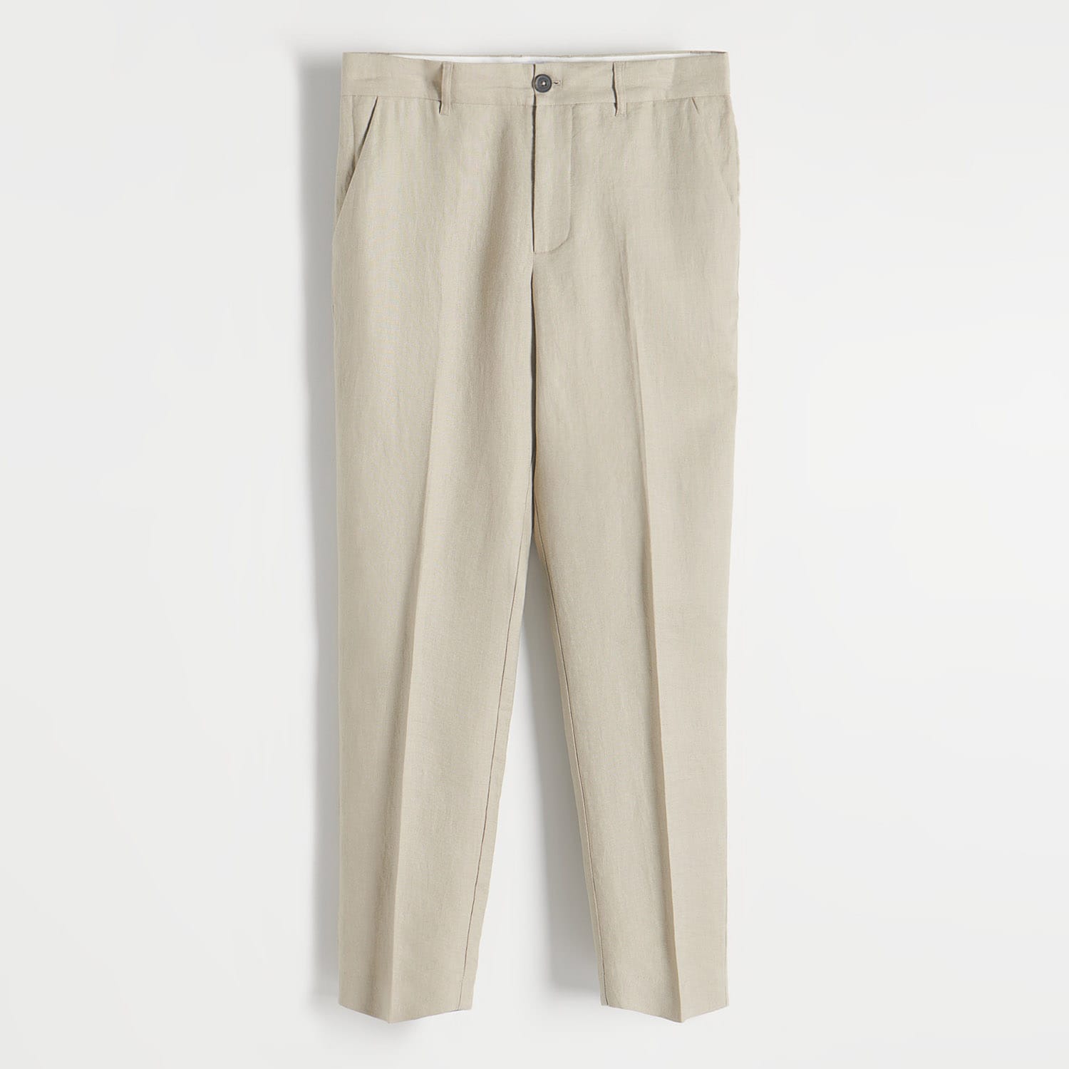 E-shop Reserved - Ľanové oblekové nohavice - Béžová