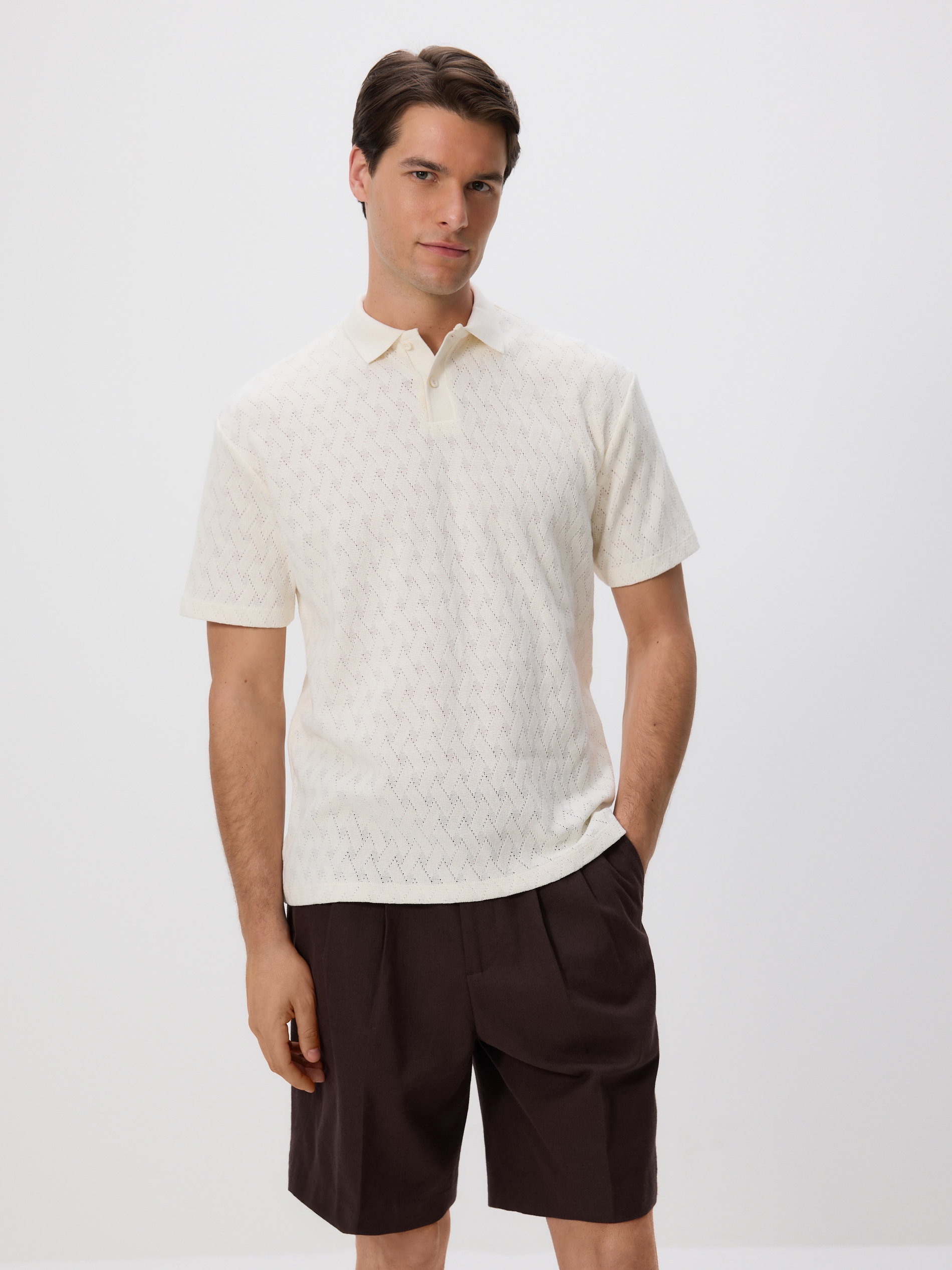Reserved - Maglietta polo comfort fit - panna