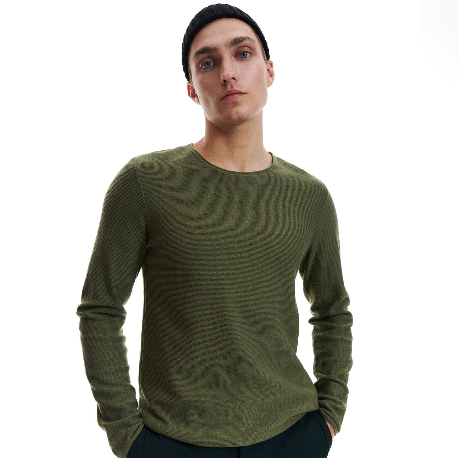 Reserved – Pulover mulat din tricot striat – Verde clothes imagine noua 2022