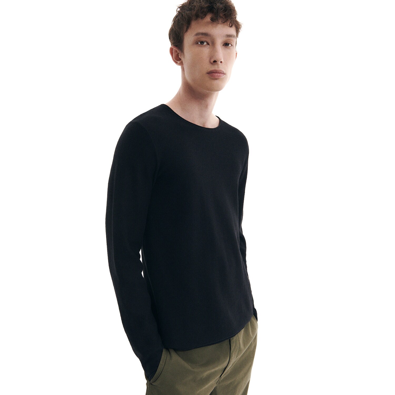Reserved – Pulover mulat din tricot striat – Negru clothes imagine noua 2022