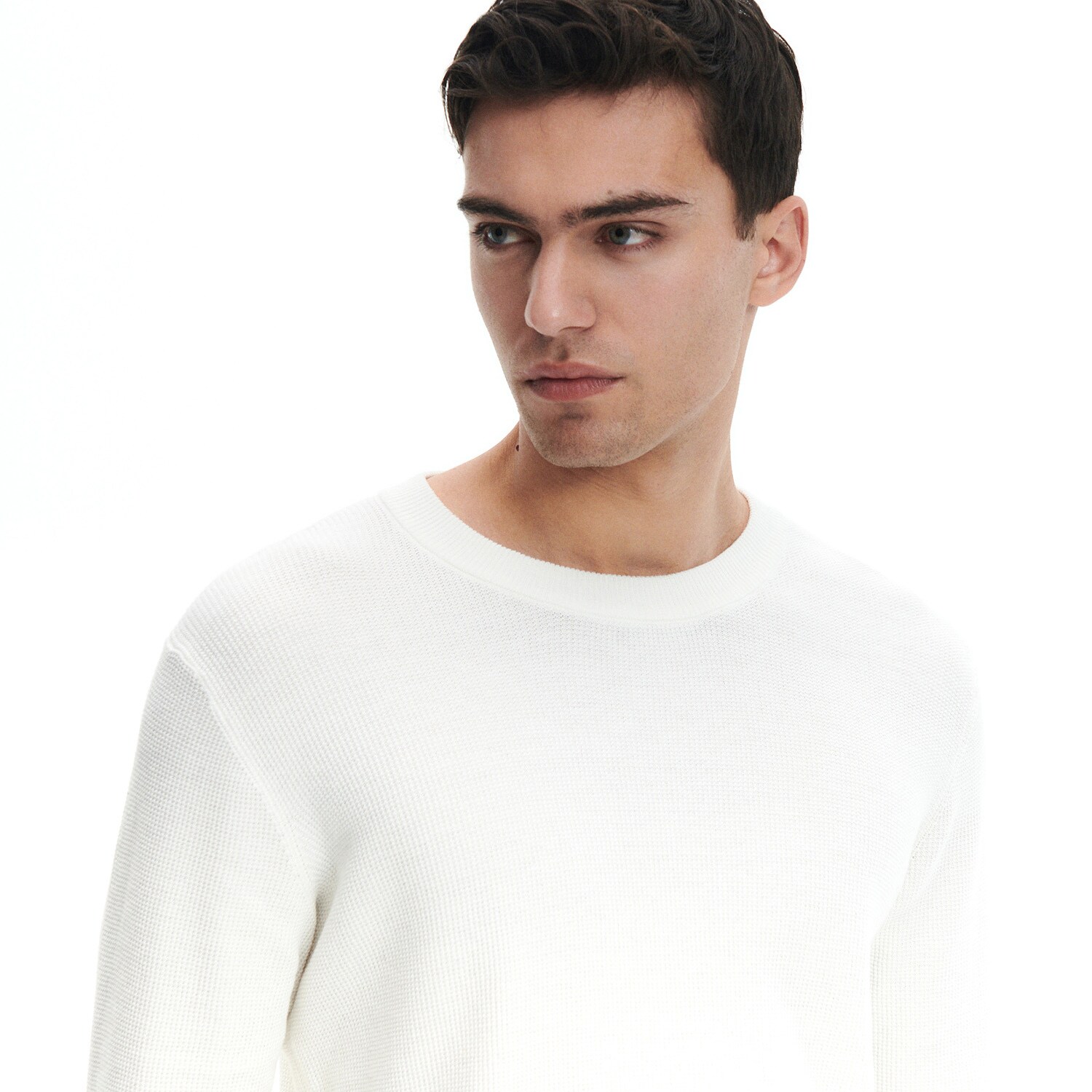 Reserved – Pulover cu guler rotund – Ivory clothes imagine noua 2022