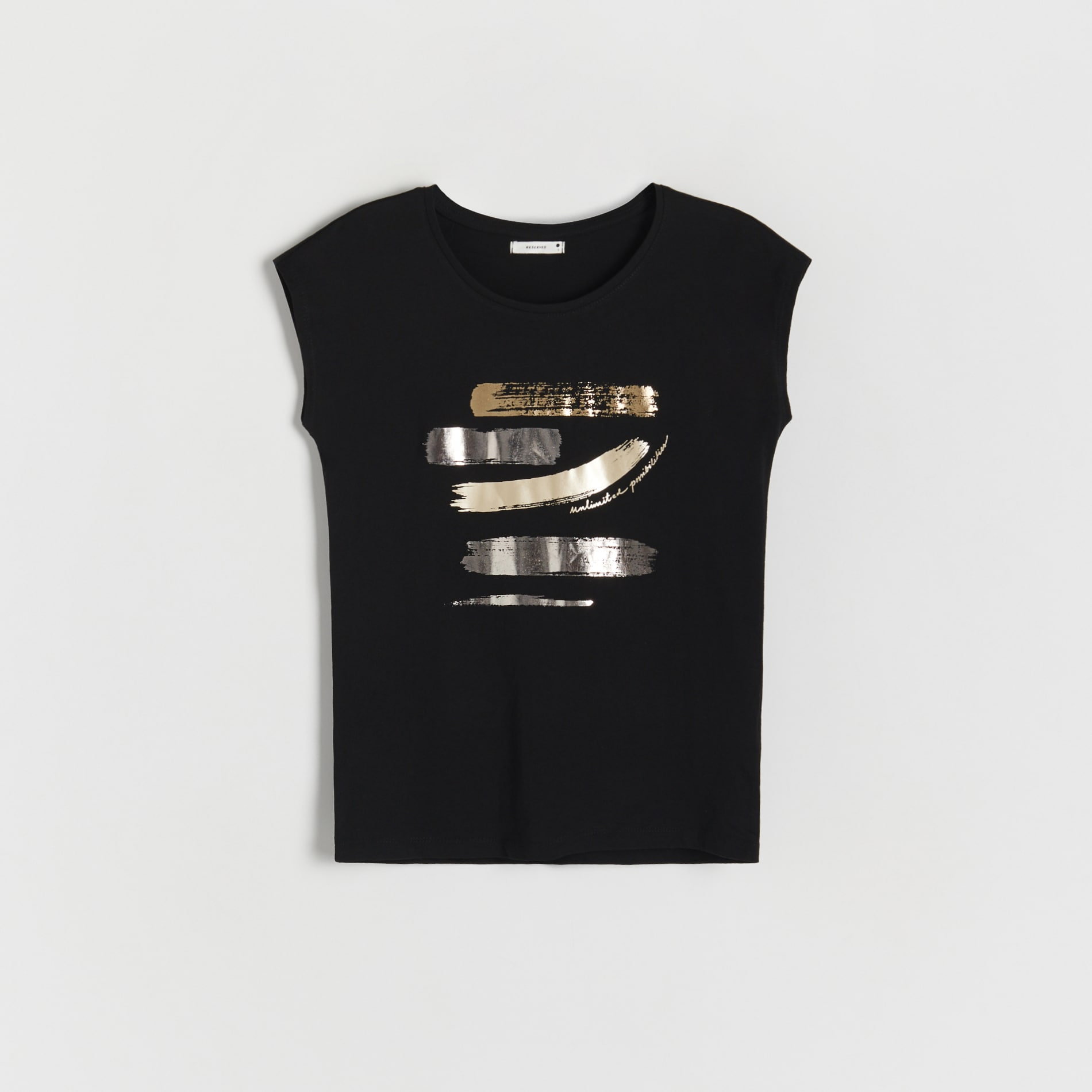 Reserved – Tricou cu croială regular și imprimeu – Negru clothes imagine noua 2022