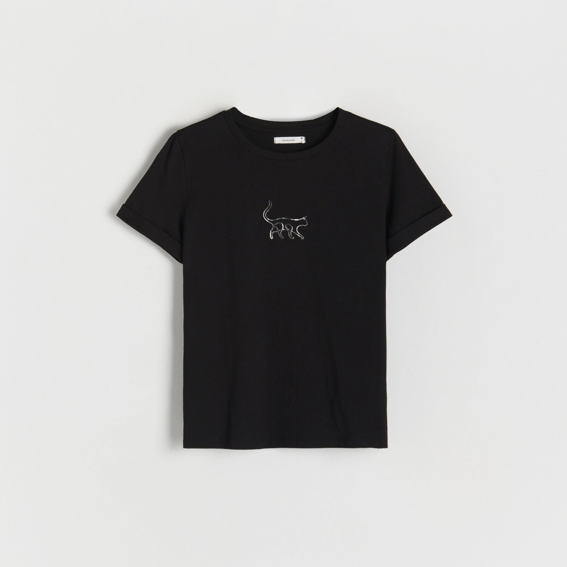 Reserved – Tricou cu croială regular și imprimeu – Negru clothes imagine noua 2022