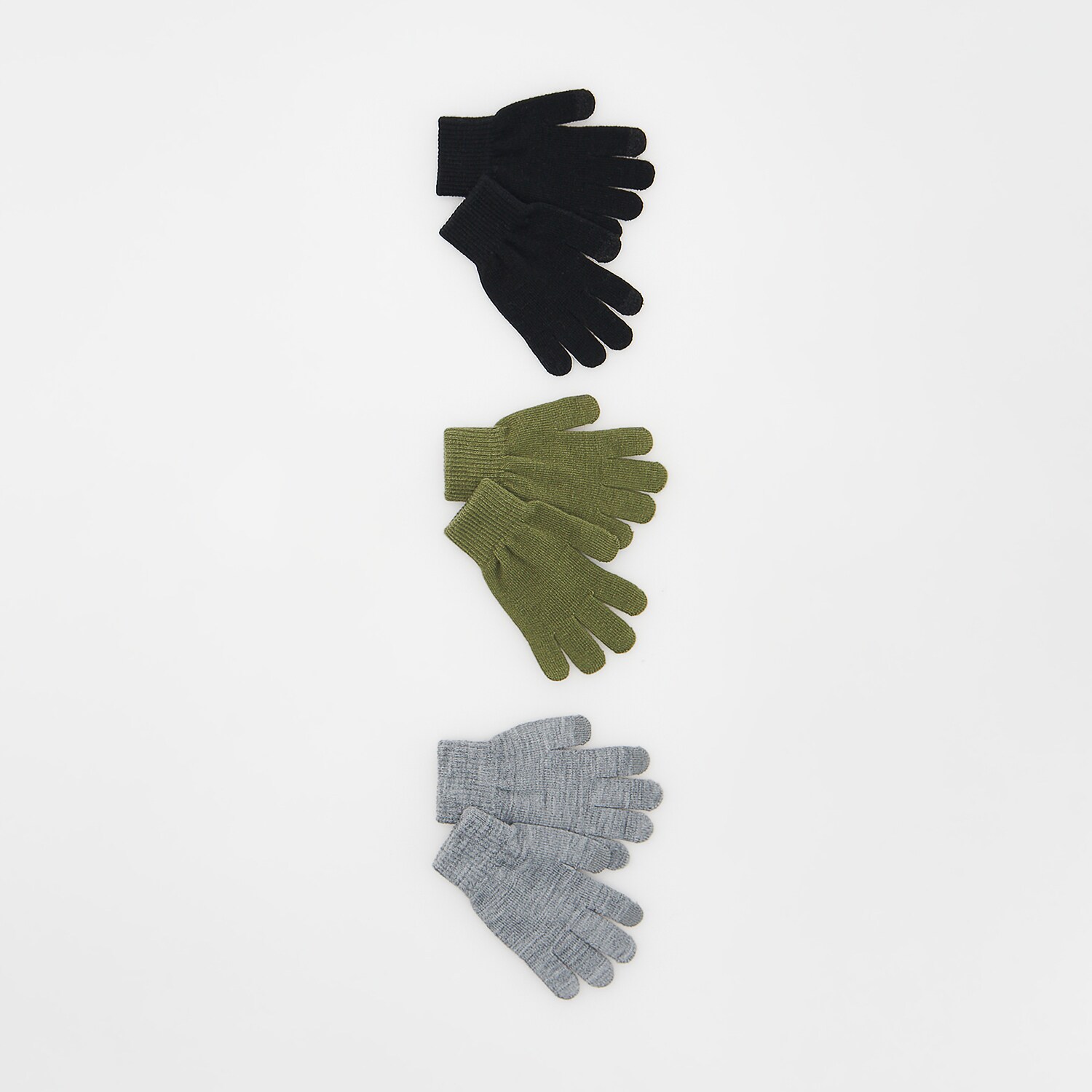 Reserved - Set de 3 perechi de mănuși clasice - Verde