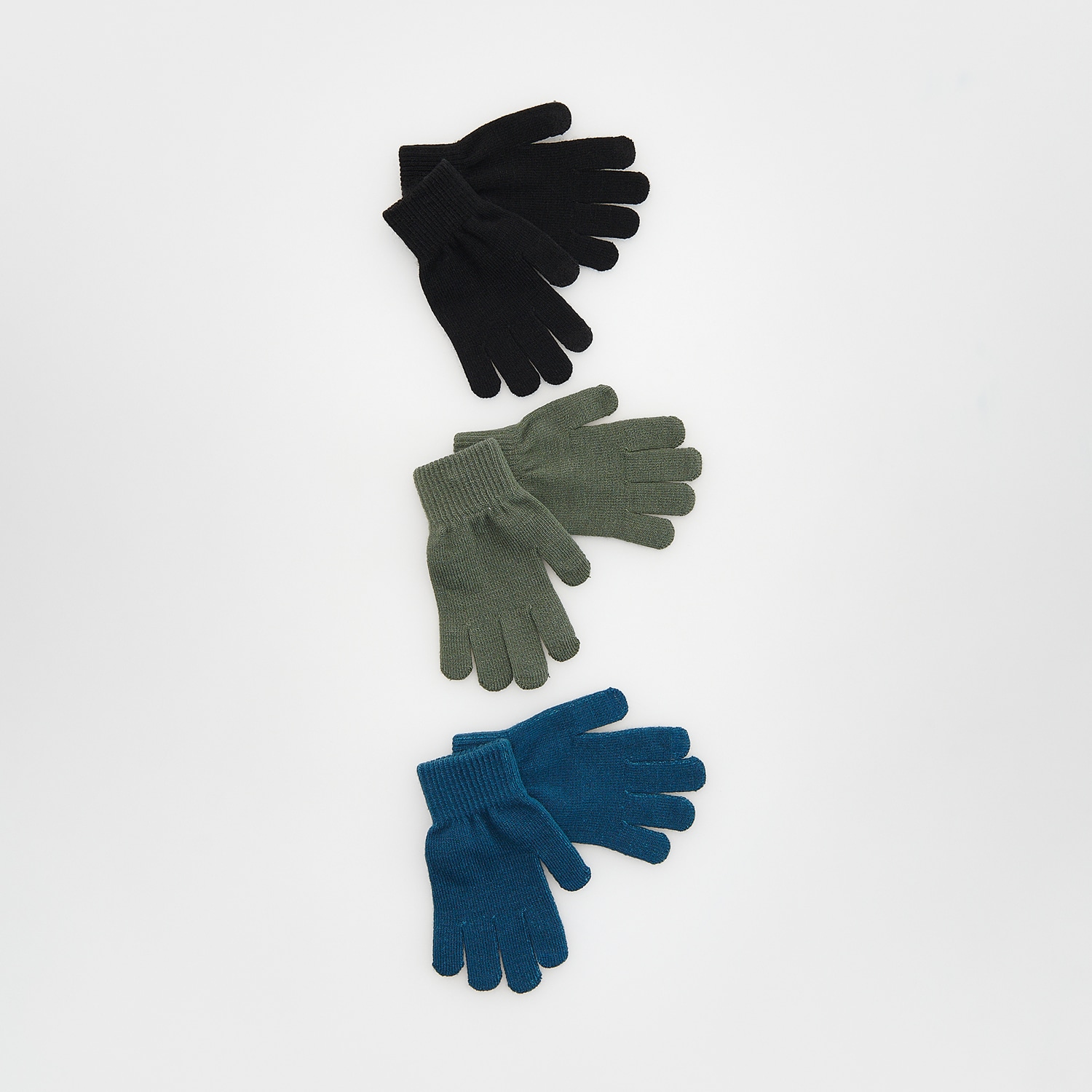 Reserved - Set de 3 perechi de mănuși clasice - Albastru