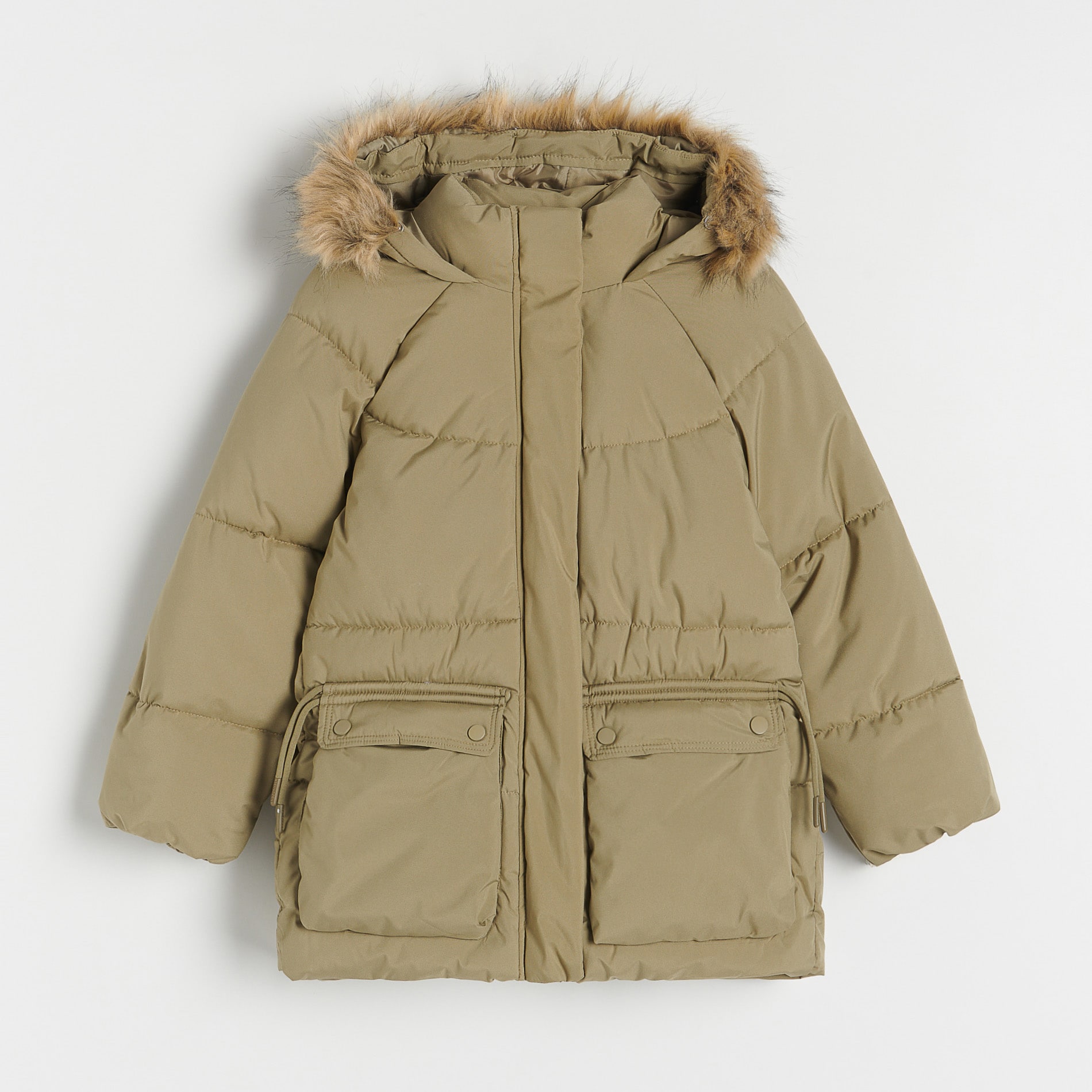 E-shop Reserved - Zateplená bunda s kapucňou - Khaki