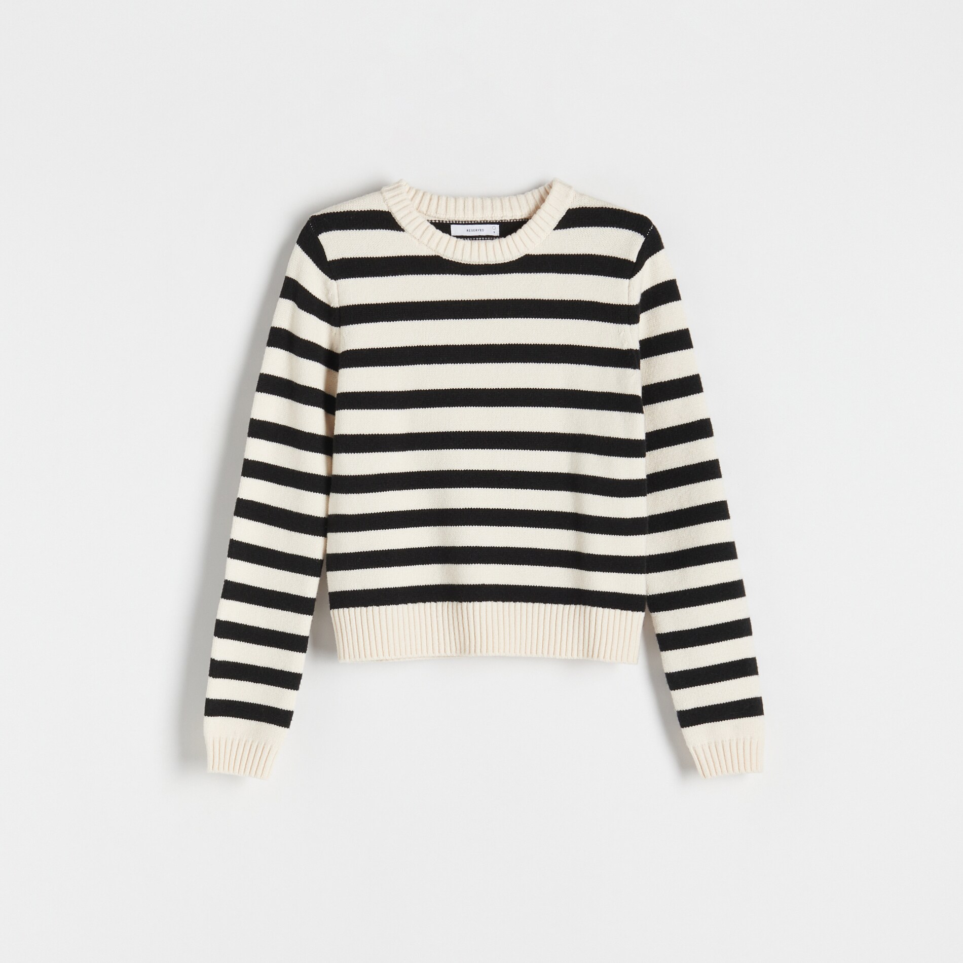 E-shop Reserved - Pásikavý sveter - Čierna