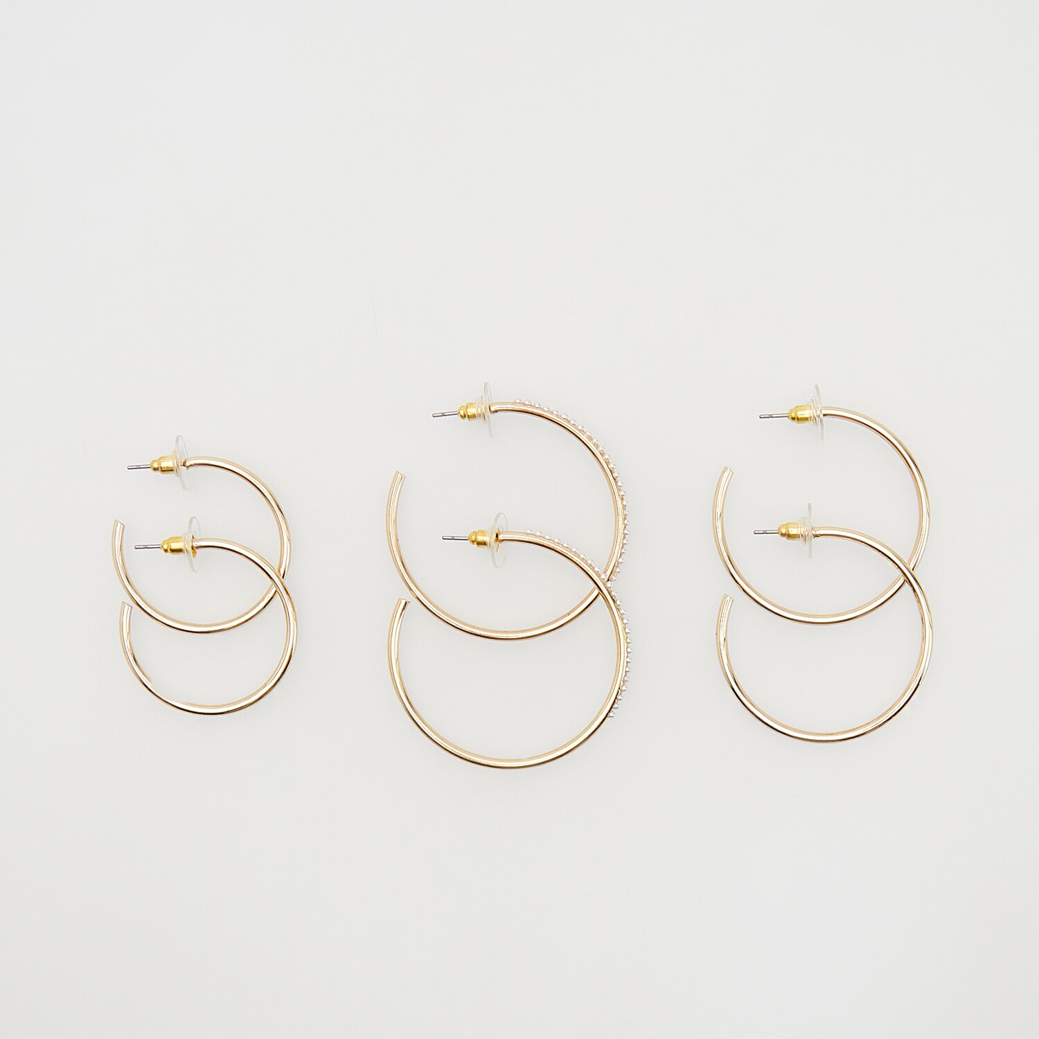 Reserved – Set de 3 perechi de cercei – Auriu accessories imagine noua 2022
