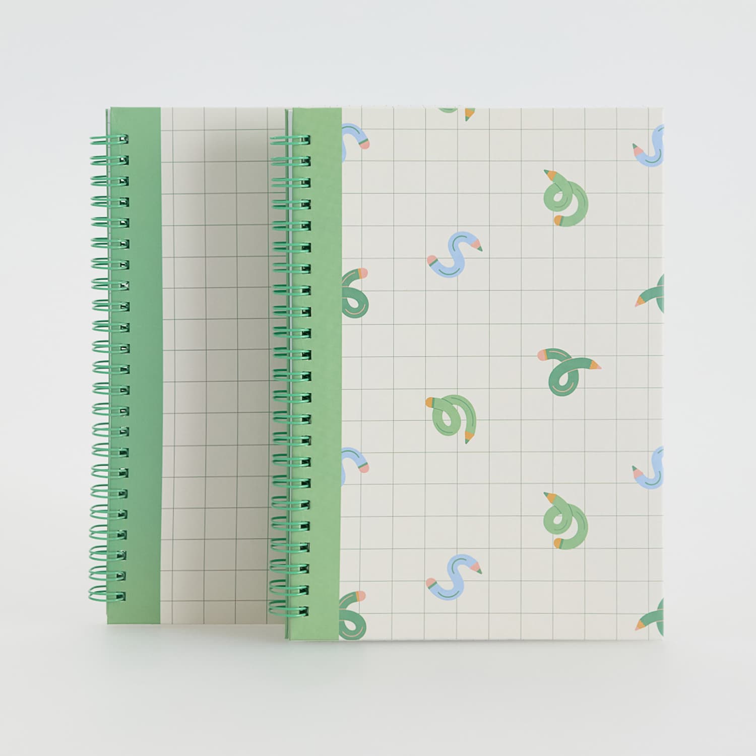 E-shop Reserved - Súprava 2 zápisníkov s detským motívom - Zelená
