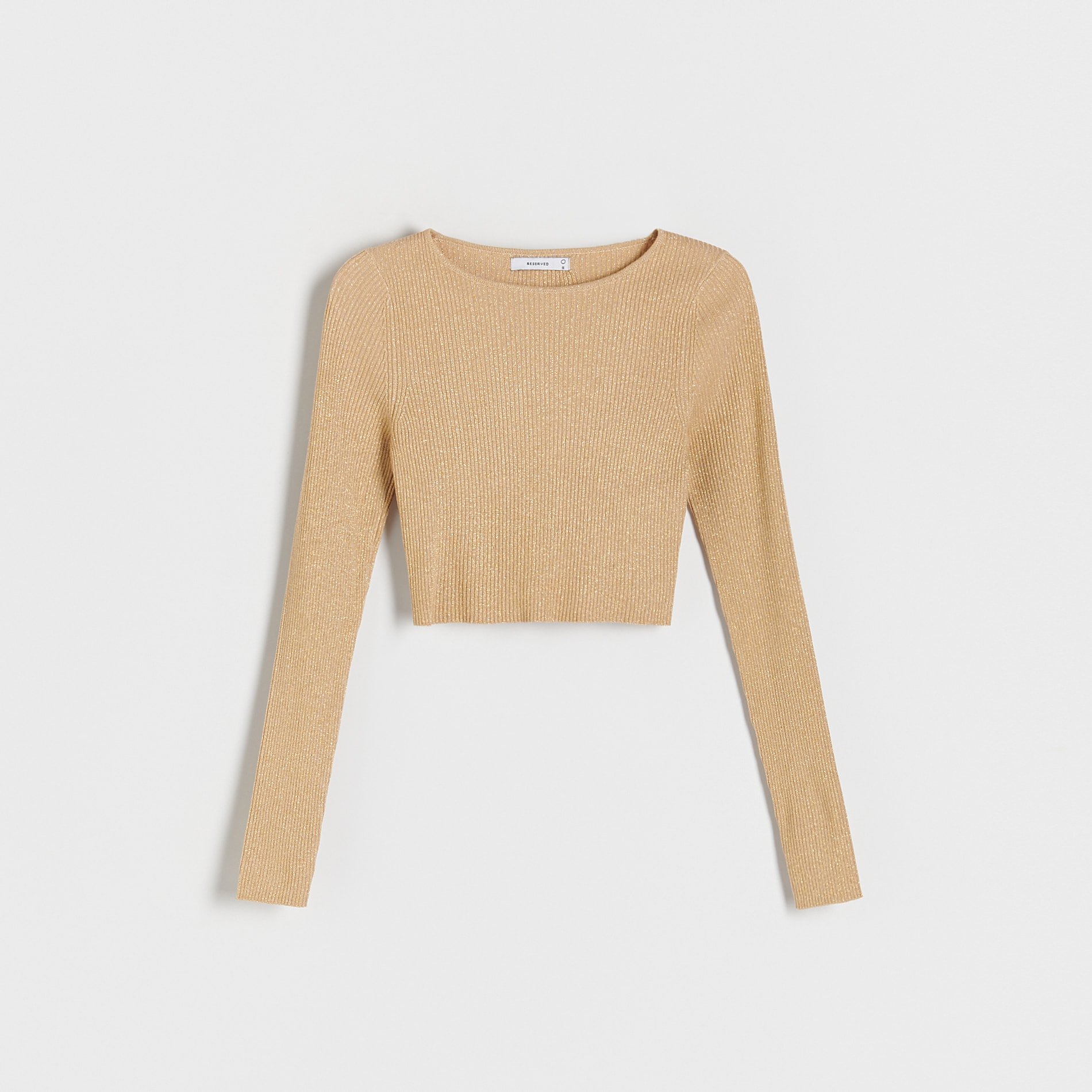 E-shop Reserved - Metalický úpletový sveter - Zlatá
