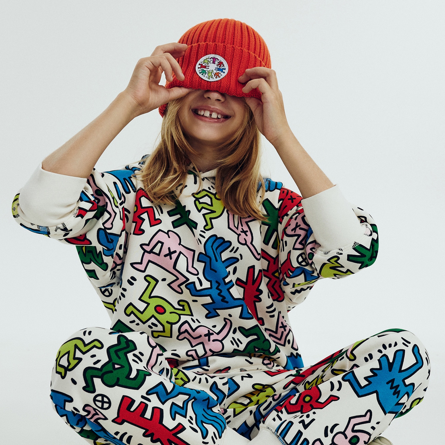 E-shop Reserved - Čiapka beanie Keith Haring - Červená