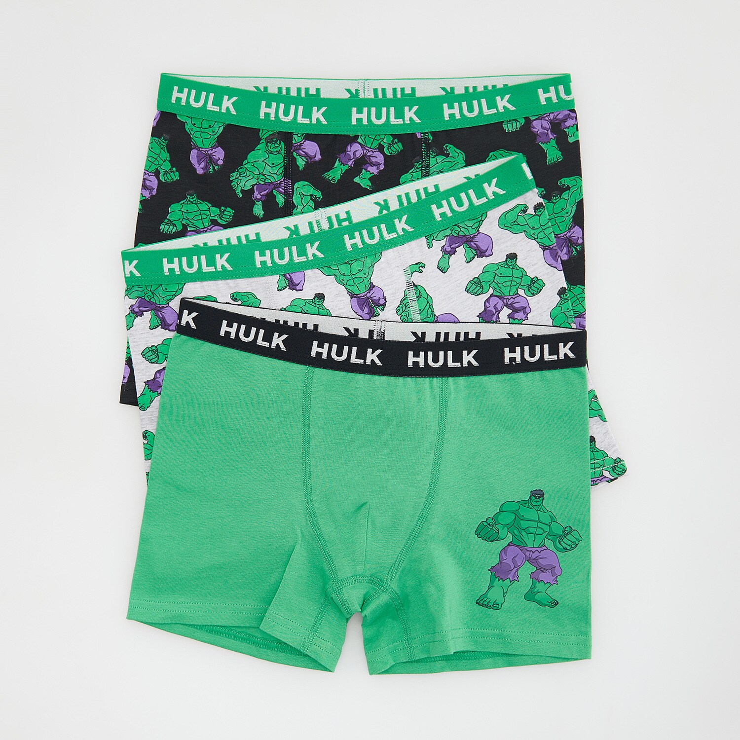 Reserved – Set de 3 perechi de boxeri Hulk cu conținut ridicat de bumbac – Verde boxeri imagine noua 2022