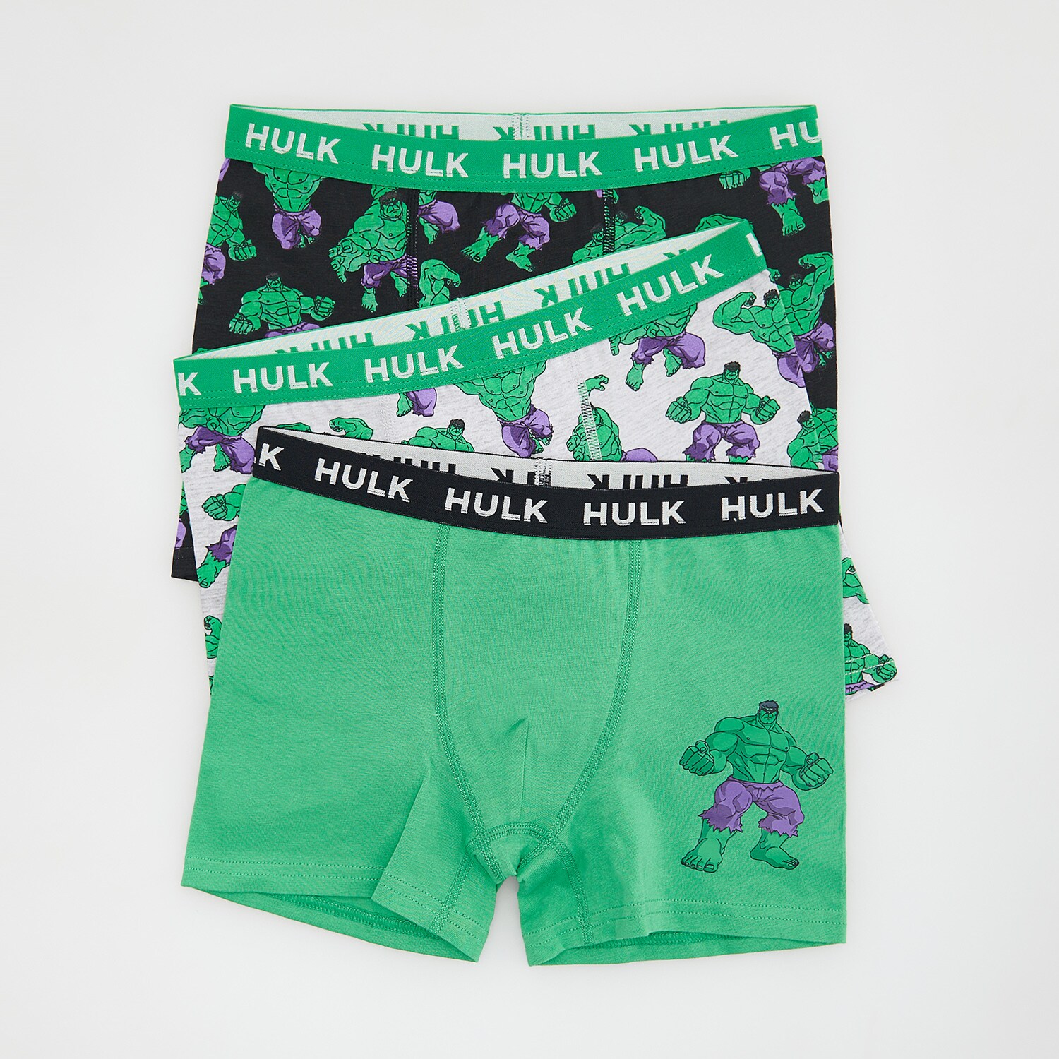 Reserved – Set de 3 perechi de boxeri Hulk cu conținut ridicat de bumbac – Verde Baby imagine noua gjx.ro