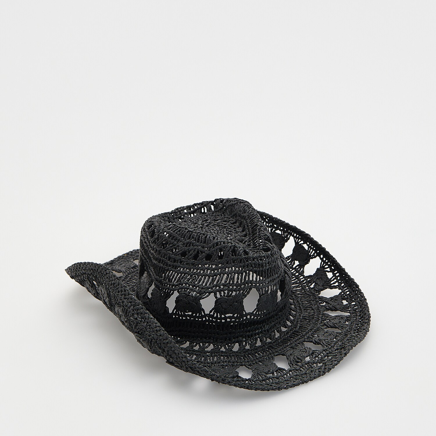 Reserved – Pălărie cu broderie englezească – Negru Accessories imagine noua gjx.ro