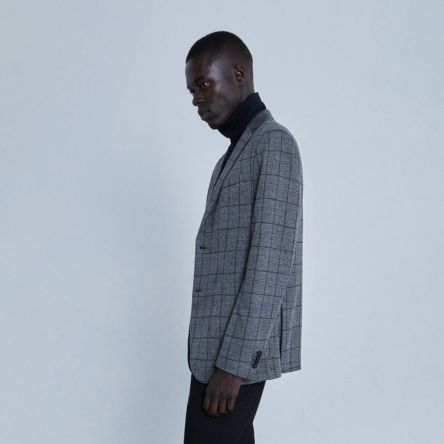 Reserved – Sacou slim fit în carouri – Negru carouri imagine noua 2022