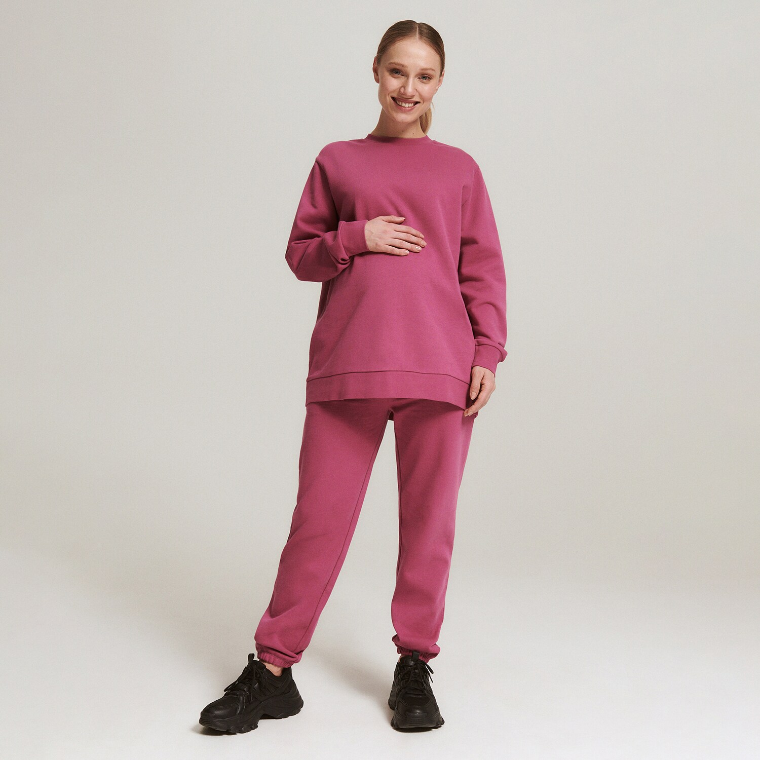 Reserved – Pantaloni jogger cu conținut ridicat de bumbac organic – Violet bumbac imagine noua 2022
