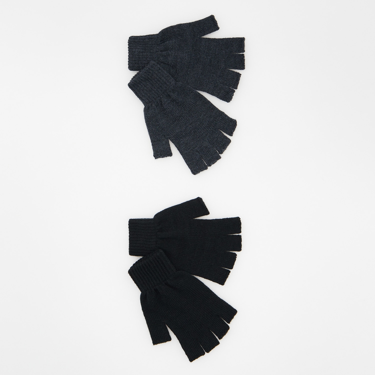 Reserved - Set de 2 perechi de mănuși fără degete - Negru