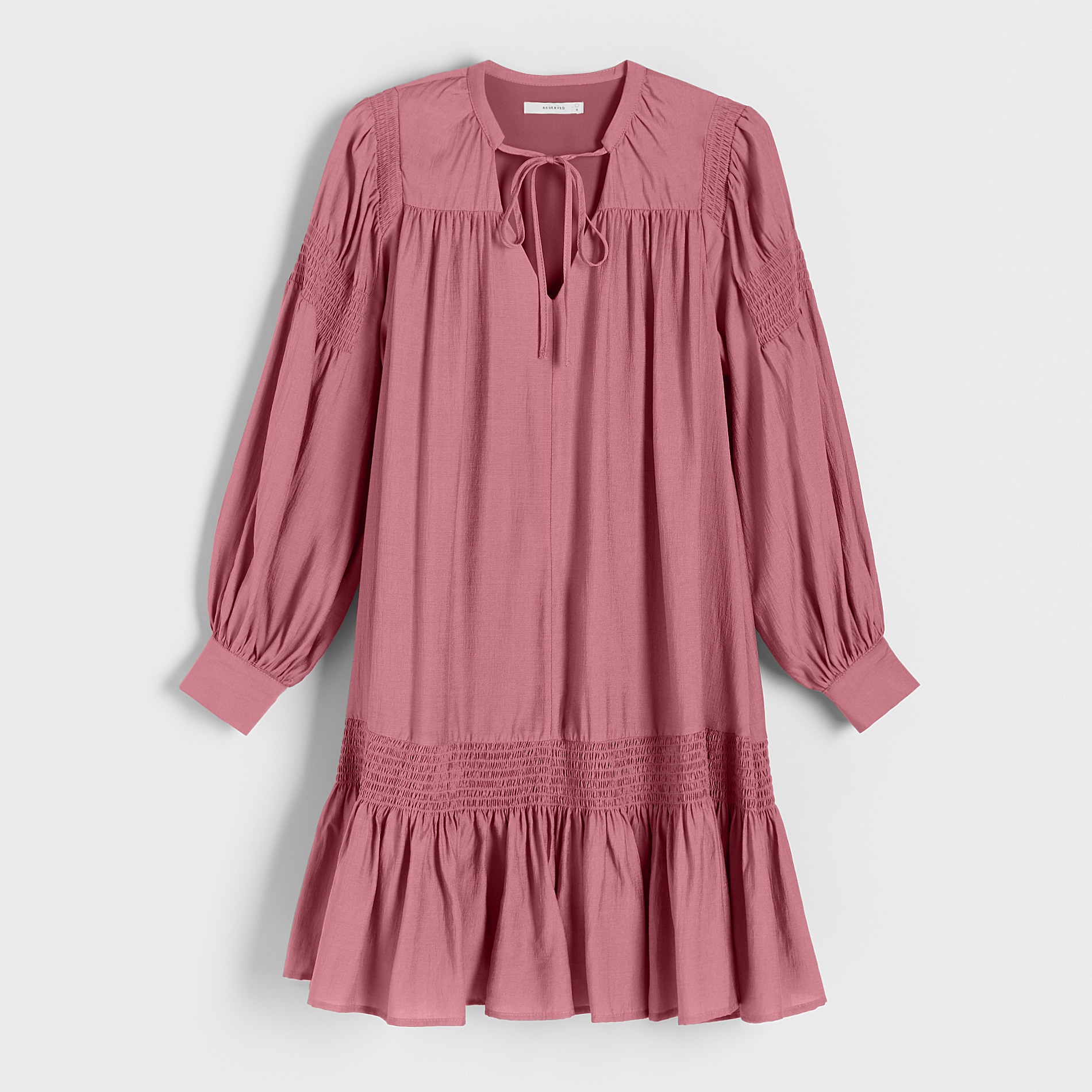 E-shop Reserved - šaty s pufovanými rukávmi - Ružová