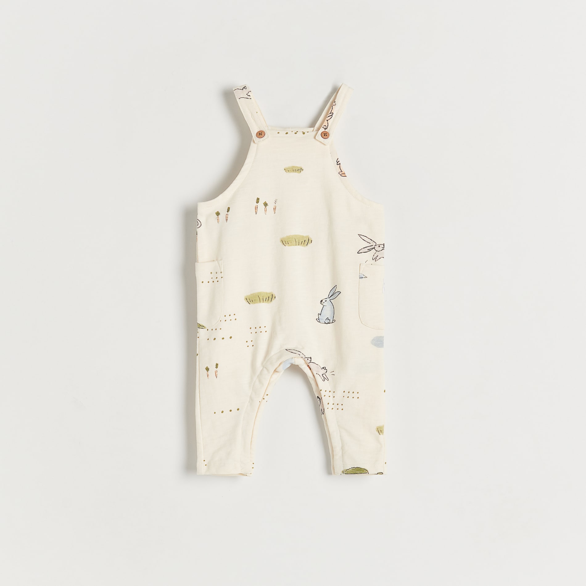 Reserved – Babies` dungarees – Ivory imagine noua 2022